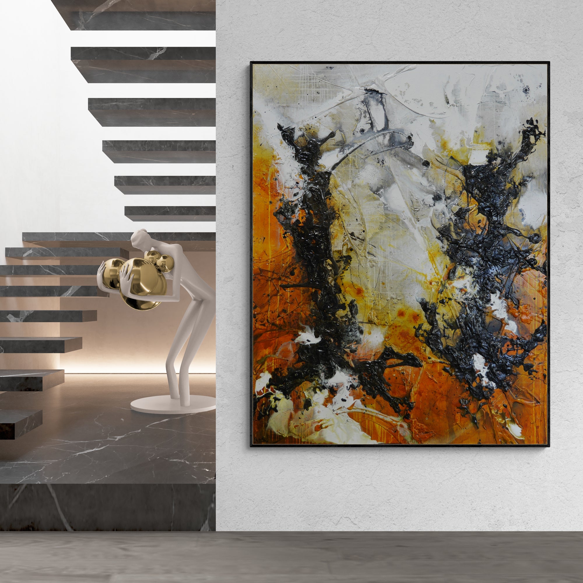 update alt-text with template Sienna and Slate 140cm x 180cm Textured Abstract Painting-Abstract-[Franko_Artist]-[The_Block]-[Dream_Homes]-[ideas]- [Grand_Designs]-Franklin Art Studio