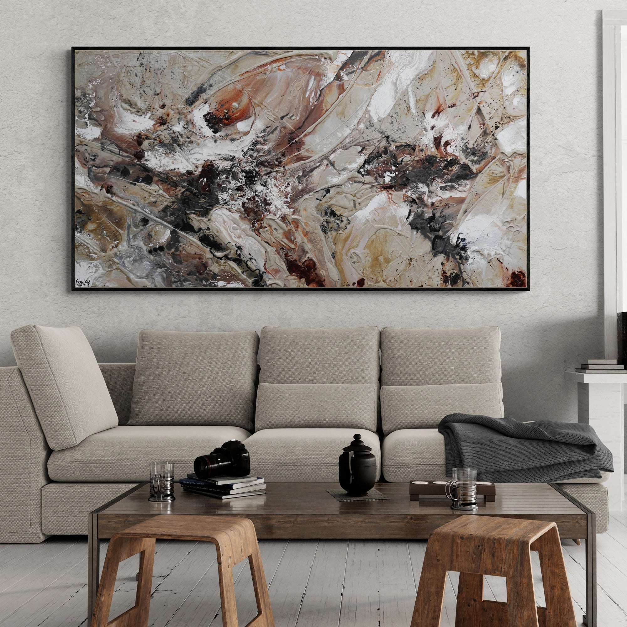 Rusted Almond 190cm x 100cm Textured Abstract Painting (SOLD)-Abstract-[Franko_Artist]-[Australian_artist]-[Gold_Coast]-[Brisbane]-[modern]-[contemporary]-[original]-[Large_artwork]-[The_Block]-[Dream_Homes]-[ideas]-[Grand_Designs]-[Art_Lover]-Franklin Art Studio