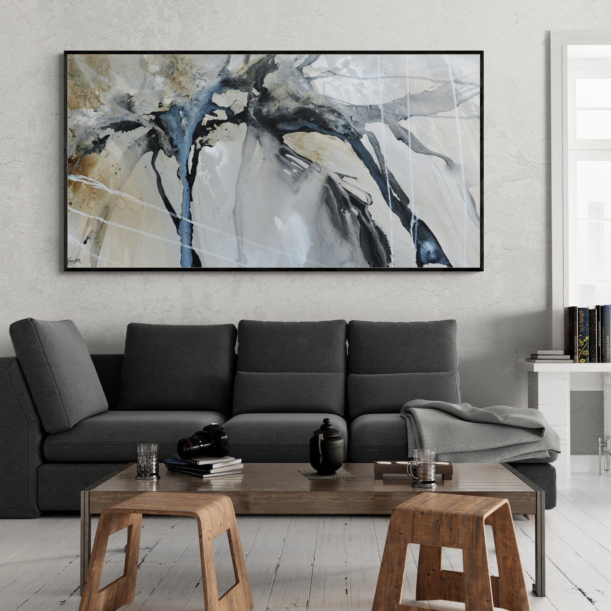 Refined 555 190cm x 100cm Blended Inks Abstract Painting-Abstract-[Franko_Artist]-[Australian_artist]-[Gold_Coast]-[Brisbane]-[modern]-[contemporary]-[original]-[Large_artwork]-[The_Block]-[Dream_Homes]-[ideas]-[Grand_Designs]-[Art_Lover]-Franklin Art Studio