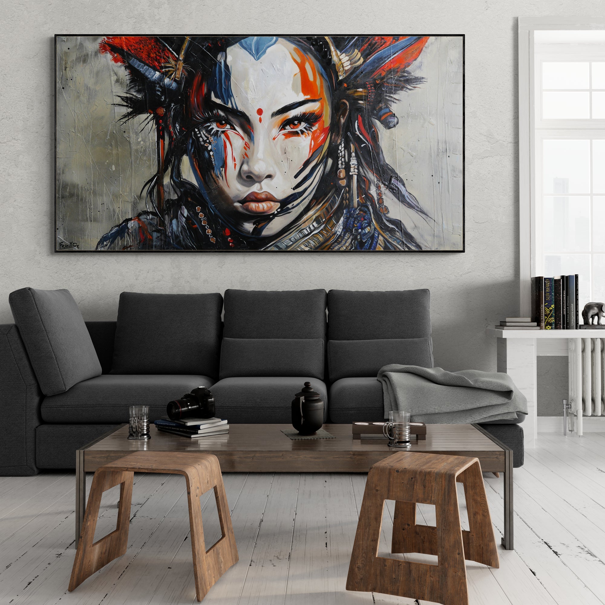 Musashi 190cm x 100cm Brave and Beautiful Abstract Framed Textured Painting (SOLD)-abstract realism-[Franko_Artist]-[Australian_artist]-[Gold_Coast]-[Brisbane]-[modern]-[contemporary]-[original]-[Large_artwork]-[The_Block]-[Dream_Homes]-[ideas]-[Grand_Designs]-[Art_Lover]-Franklin Art Studio