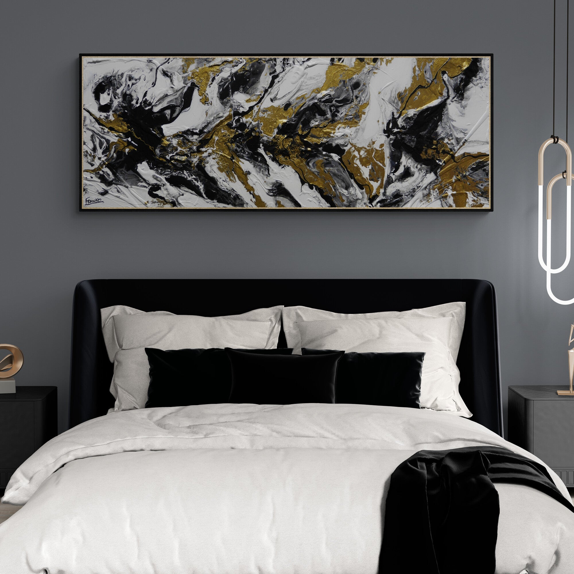 Golden Hedge 160cm x 60cm Textured Abstract Painting