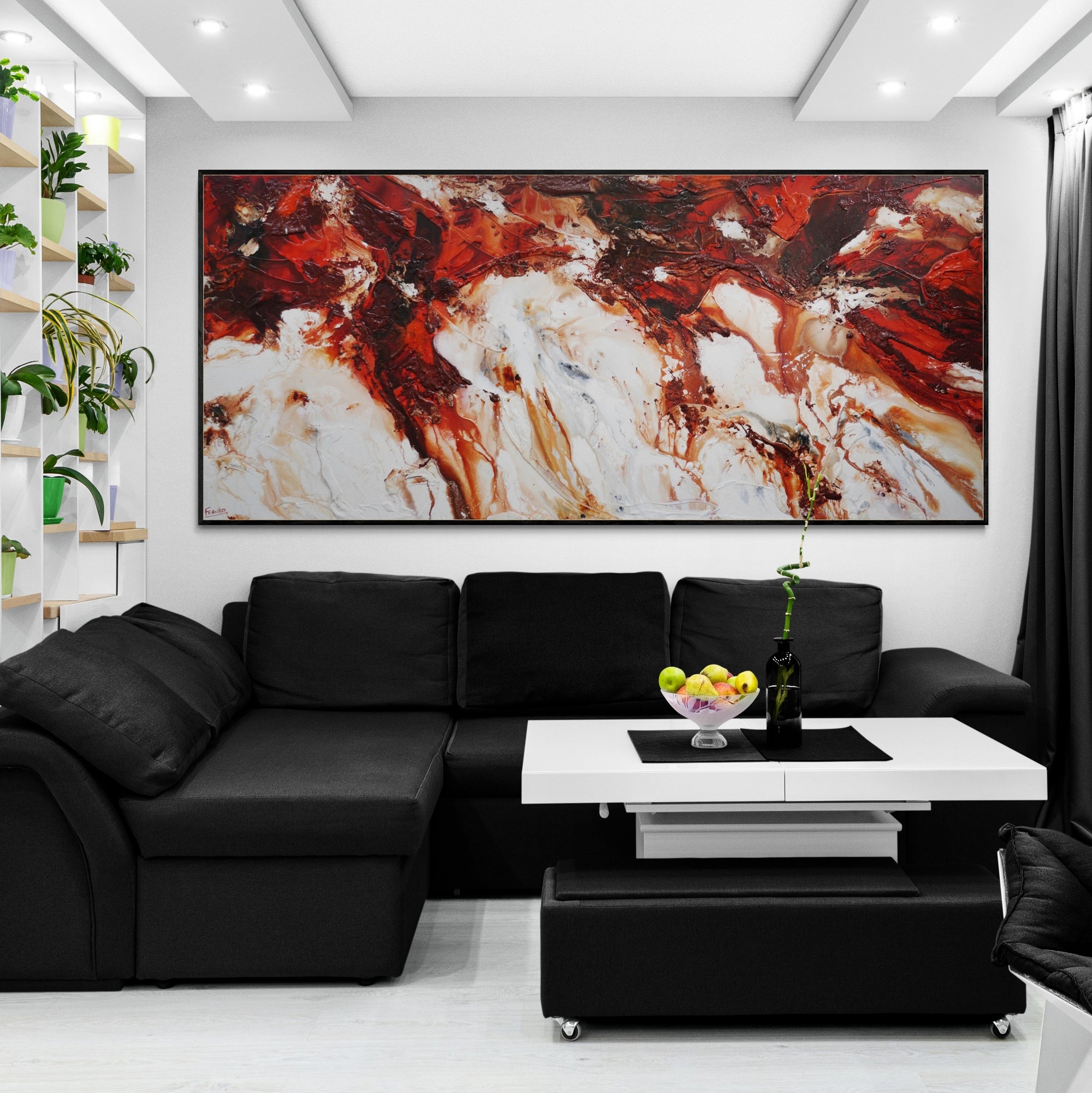Sunburnt Oxide 270cm x 120cm Textured Abstract Painting (SOLD)-Abstract-[Franko_Artist]-[The_Block]-[Dream_Homes]-[ideas]- [Grand_Designs]-Franklin Art Studio