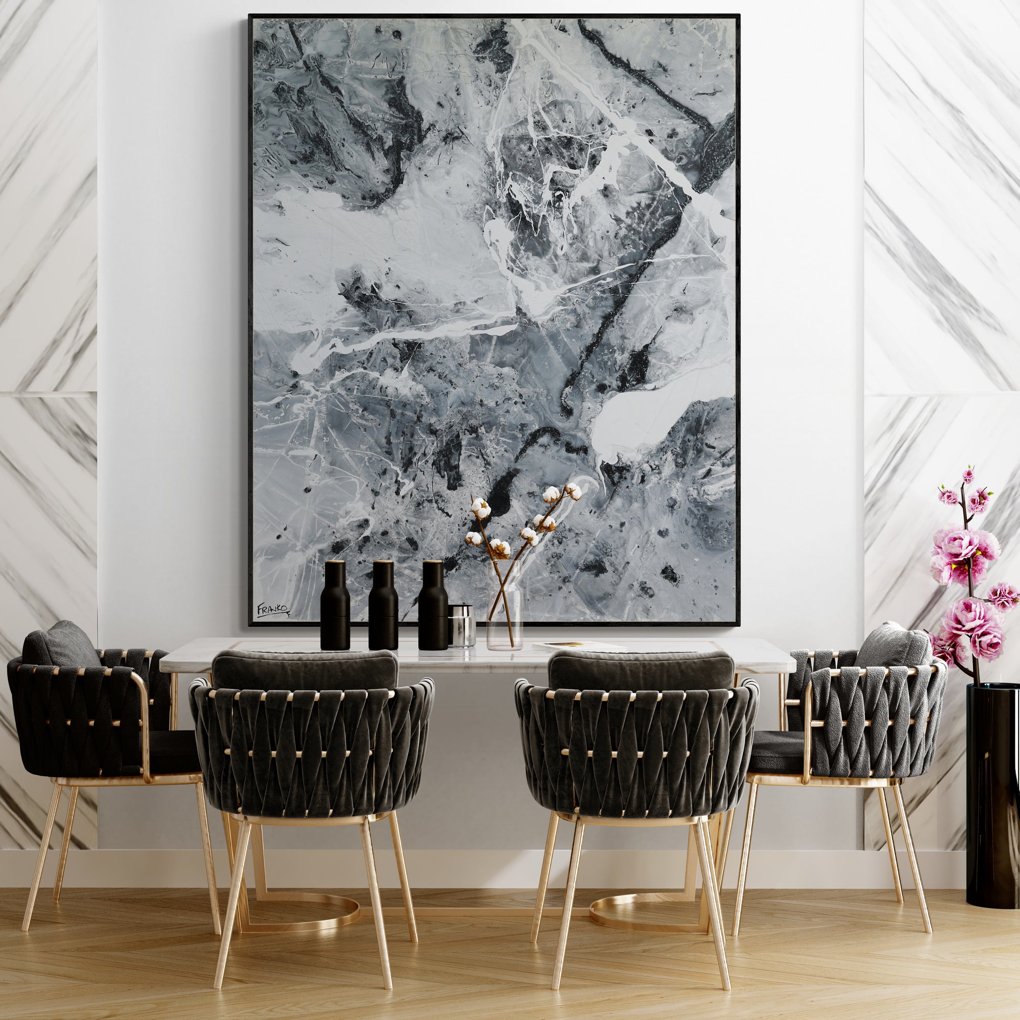 Magnetic 120cm x 150cm Textured Abstract Painting (SOLD)-Abstract-[Franko_Artist]-[The_Block]-[Dream_Homes]-[ideas]-[Grand_Designs]-[Art_Lover]-Franklin Art Studio