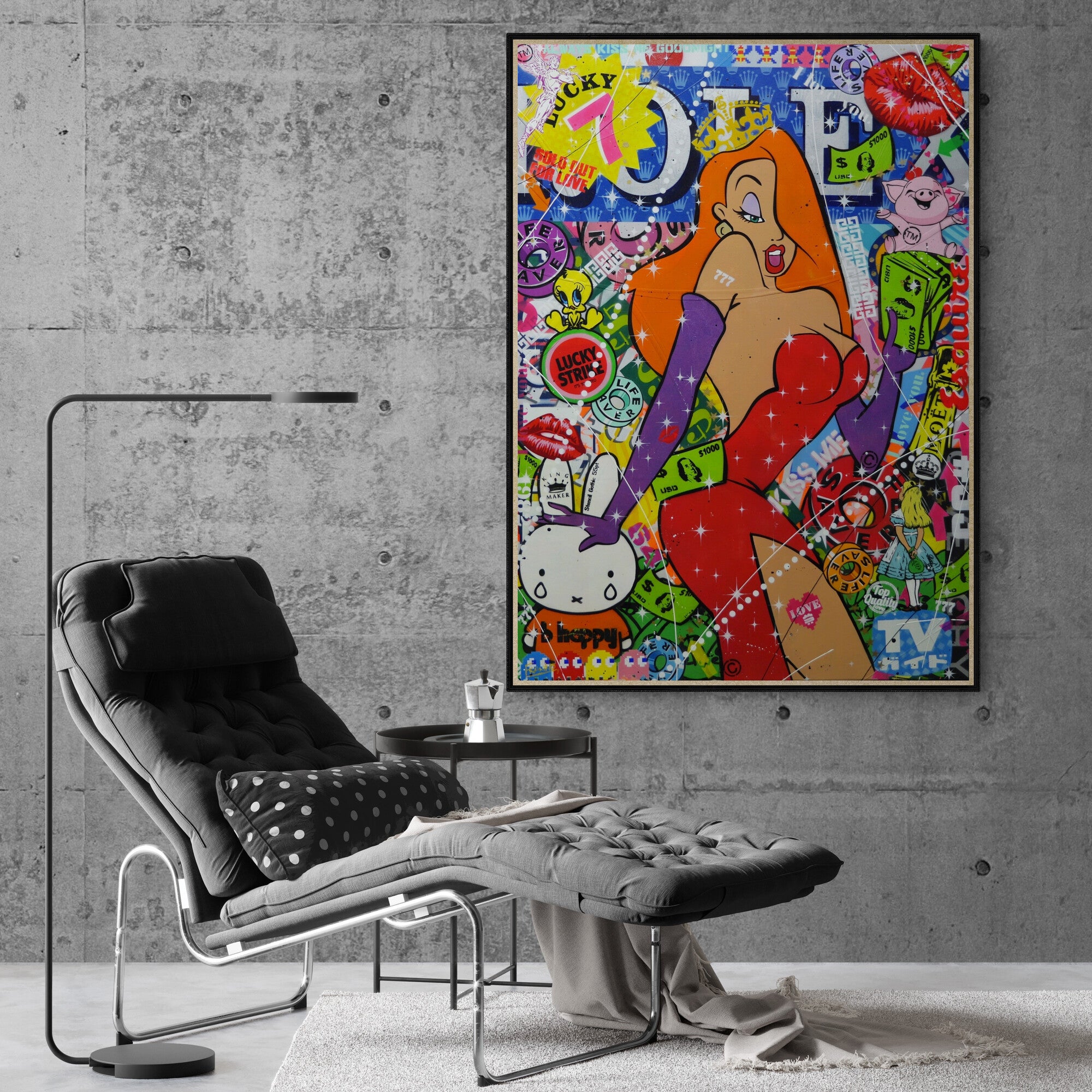She's Loaded 100cm x 140cm Textured Urban Pop Art Painting