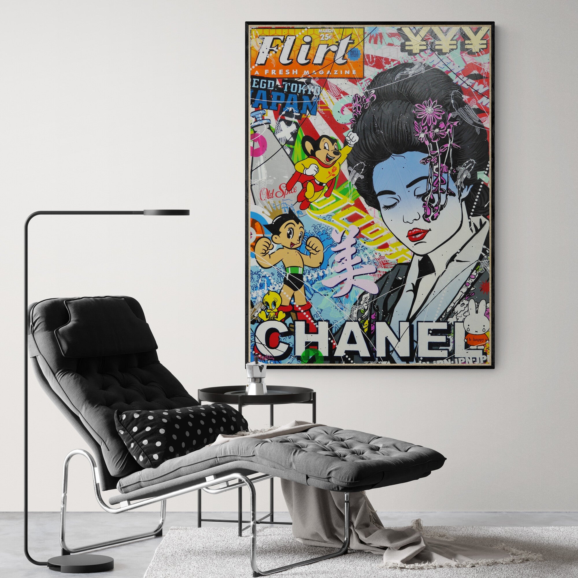 Tokyo Bound 100cm x 140cm Geisha Textured Urban Pop Art Painting (SOLD)
