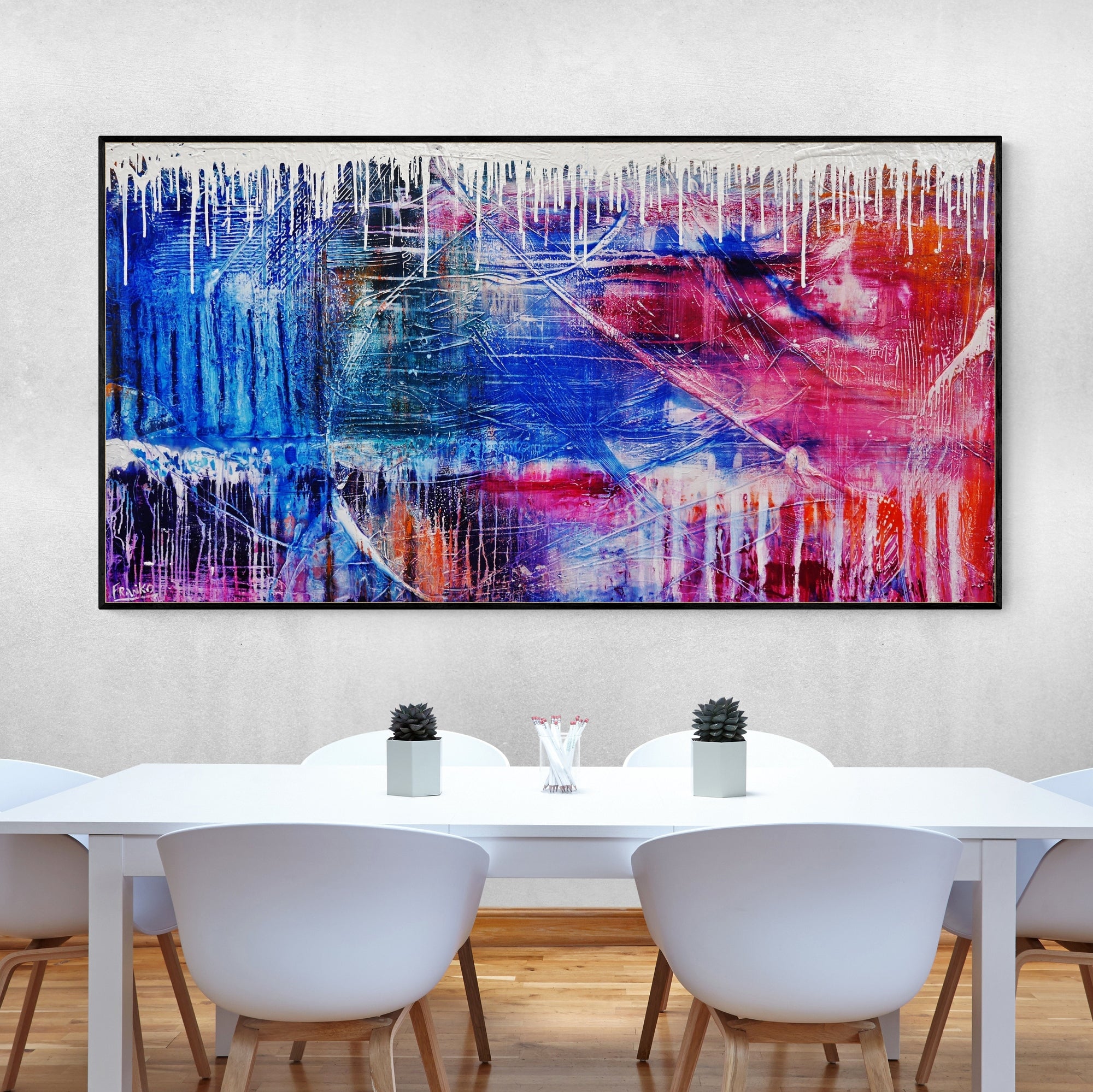 Grunge Riot 190cm x 100cm Colourful Textured Abstract Painting (SOLD)-Abstract-[Franko_Artist]-[Australian_artist]-[Gold_Coast]-[Brisbane]-[modern]-[contemporary]-[original]-[Large_artwork]-[The_Block]-[Dream_Homes]-[ideas]-[Grand_Designs]-[Art_Lover]-Franklin Art Studio