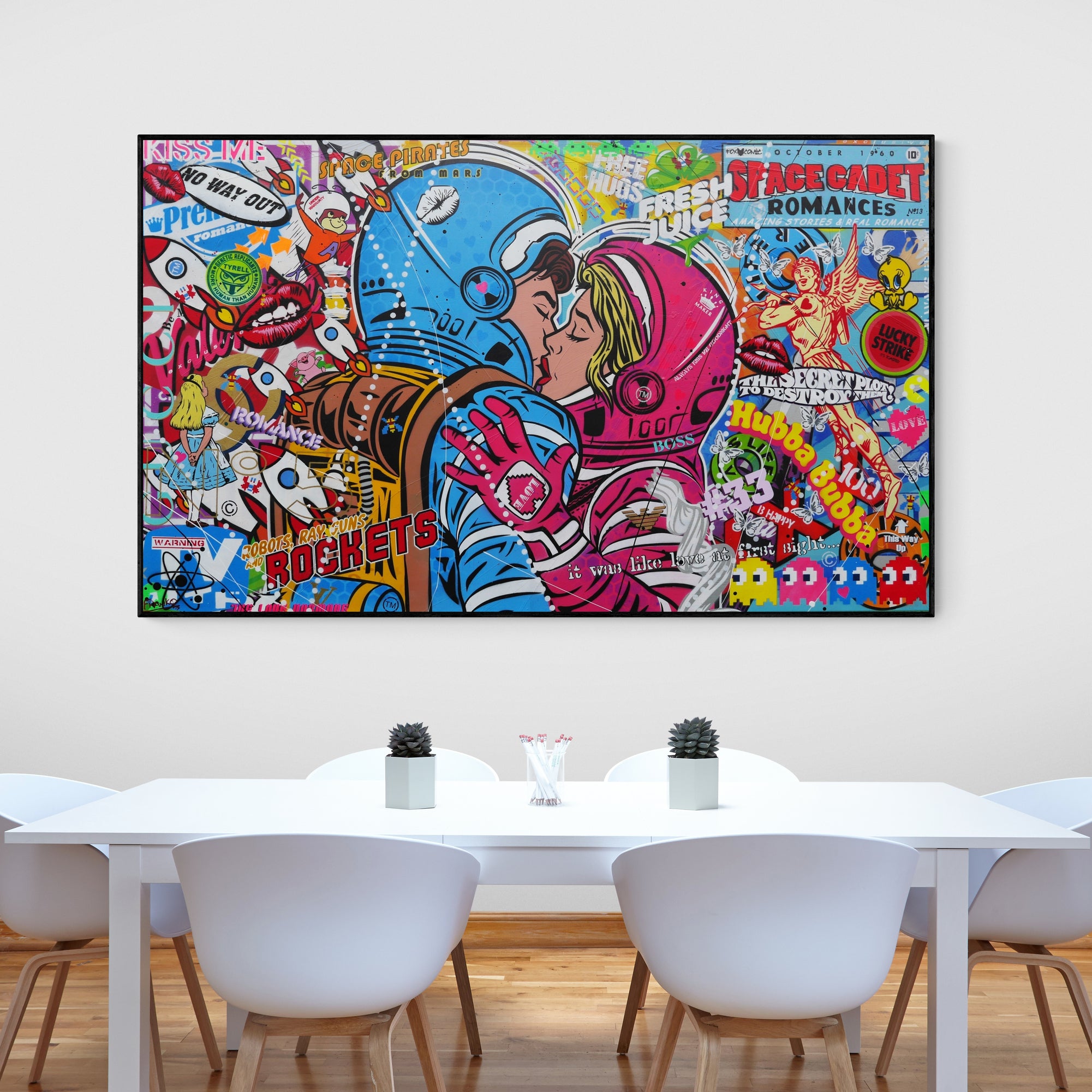 Cadets Romance 200cm x 120cm Textured Urban Pop Art Painting (SOLD)-Urban Pop Art-[Franko_Artist]-[Australian_artist]-[Gold_Coast]-[Brisbane]-[modern]-[contemporary]-[original]-[Large_artwork]-[The_Block]-[Dream_Homes]-[ideas]-[Grand_Designs]-[Art_Lover]-Franklin Art Studio