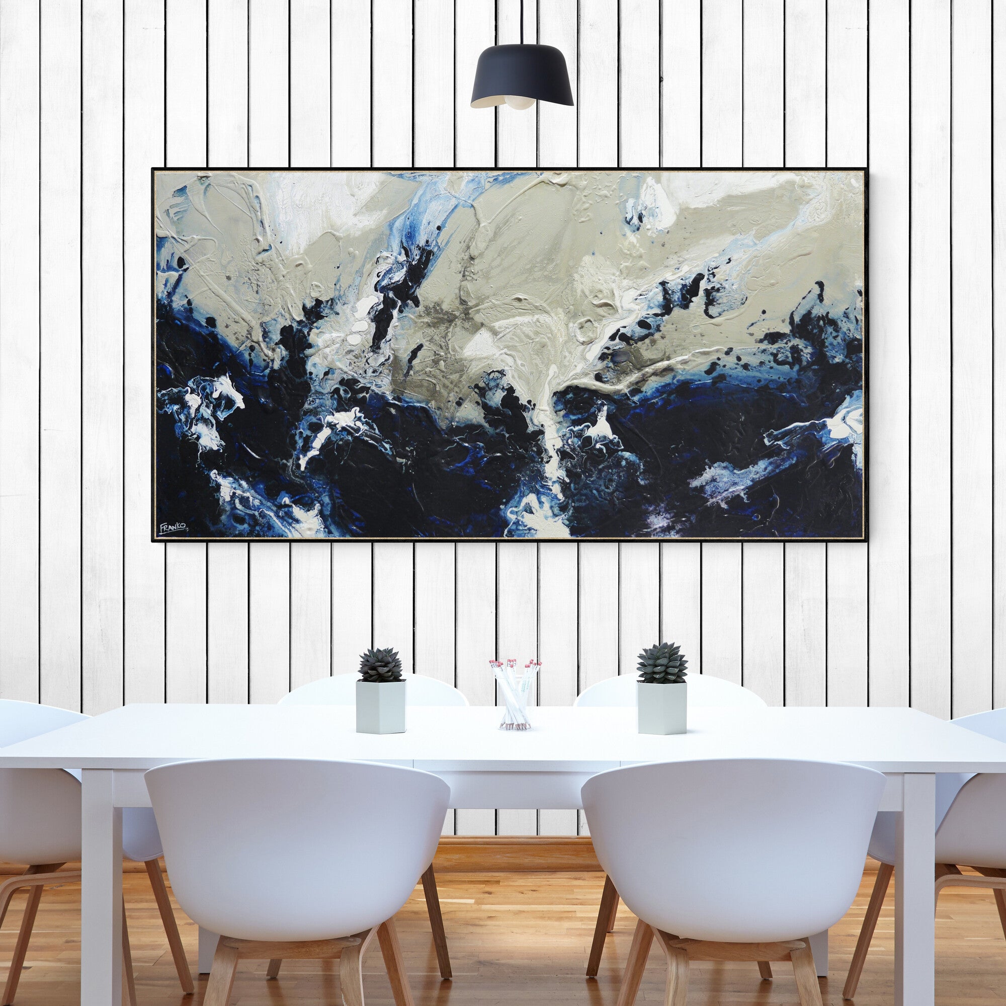 update alt-text with template Deep Denim 190cm x 100cm Blue Textured Abstract Painting (SOLD)-Abstract-[Franko_Artist]-[The_Block]-[Dream_Homes]-[ideas]- [Grand_Designs]-Franklin Art Studio