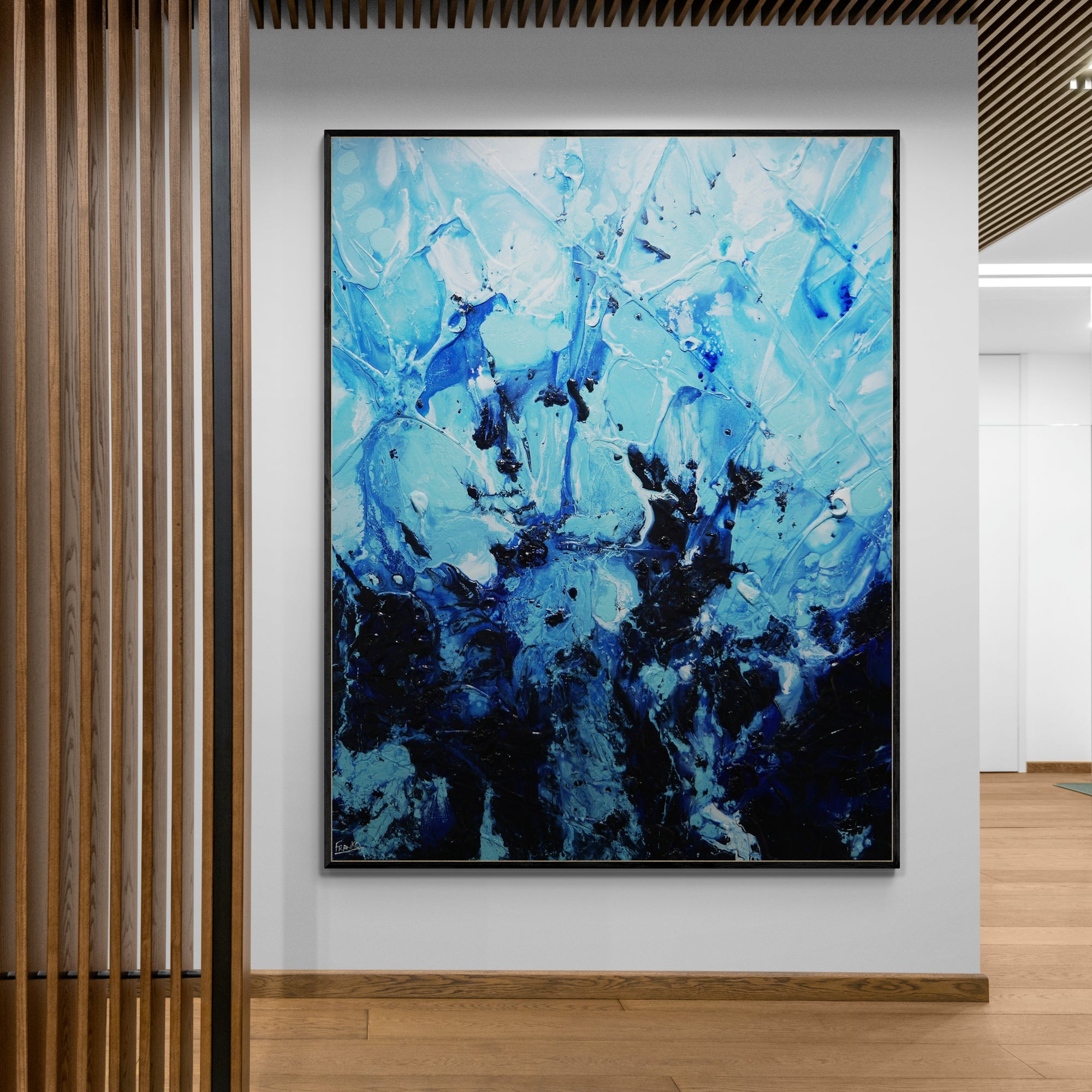 Rejuvenate 140cm x 180cm Blue Textured Abstract Painting