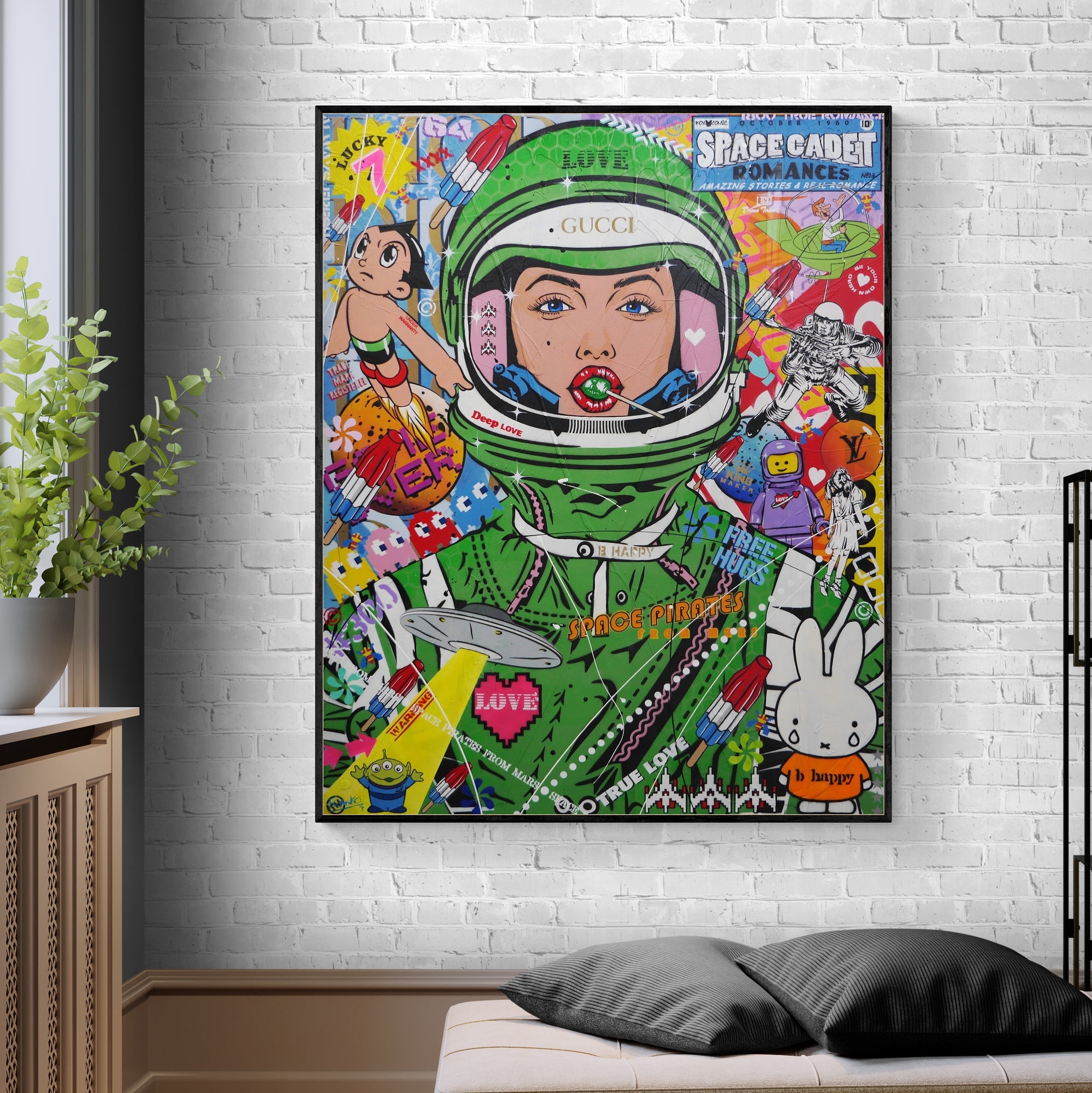 Stellar Cadet 120cm x 150cm Space Cadet Textured Urban Pop Art Painting (SOLD)-Urban Pop Art-[Franko_Artist]-[Australian_artist]-[Gold_Coast]-[Brisbane]-[modern]-[contemporary]-[original]-[Large_artwork]-[The_Block]-[Dream_Homes]-[ideas]-[Grand_Designs]-[Art_Lover]-Franklin Art Studio
