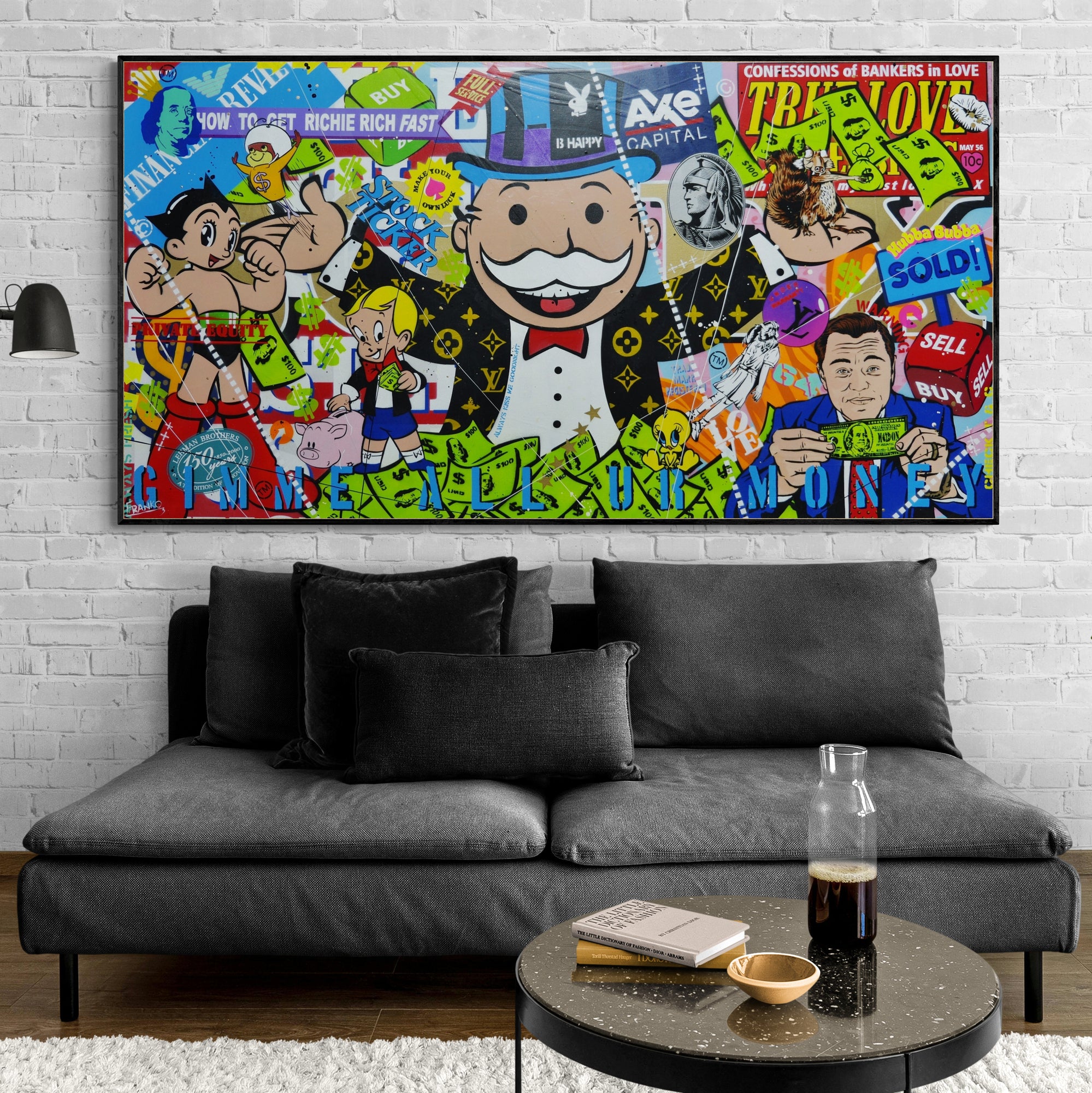 Money Master 190cm x 100cm Monopoly Man Textured Urban Pop Art Spray Paint Painting (SOLD)-Urban Pop Art-[Franko_Artist]-[Australian_artist]-[Gold_Coast]-[Brisbane]-[modern]-[contemporary]-[original]-[Large_artwork]-[The_Block]-[Dream_Homes]-[ideas]-[Grand_Designs]-[Art_Lover]-Franklin Art Studio