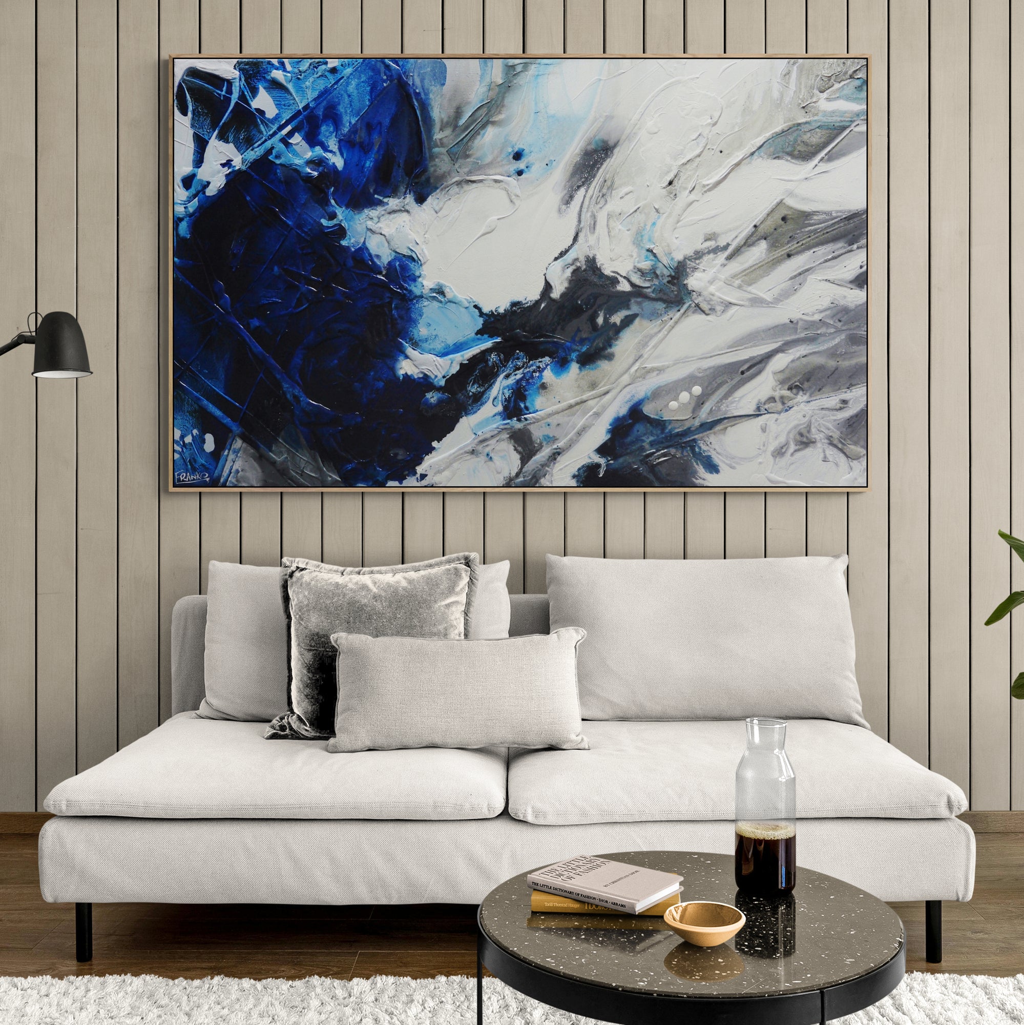 Midnight Reflex 160cm x 100cm Textured Abstract Painting-Abstract-[Franko_Artist]-[Australian_artist]-[Gold_Coast]-[Brisbane]-[modern]-[contemporary]-[original]-[Large_artwork]-[The_Block]-[Dream_Homes]-[ideas]-[Grand_Designs]-[Art_Lover]-Franklin Art Studio
