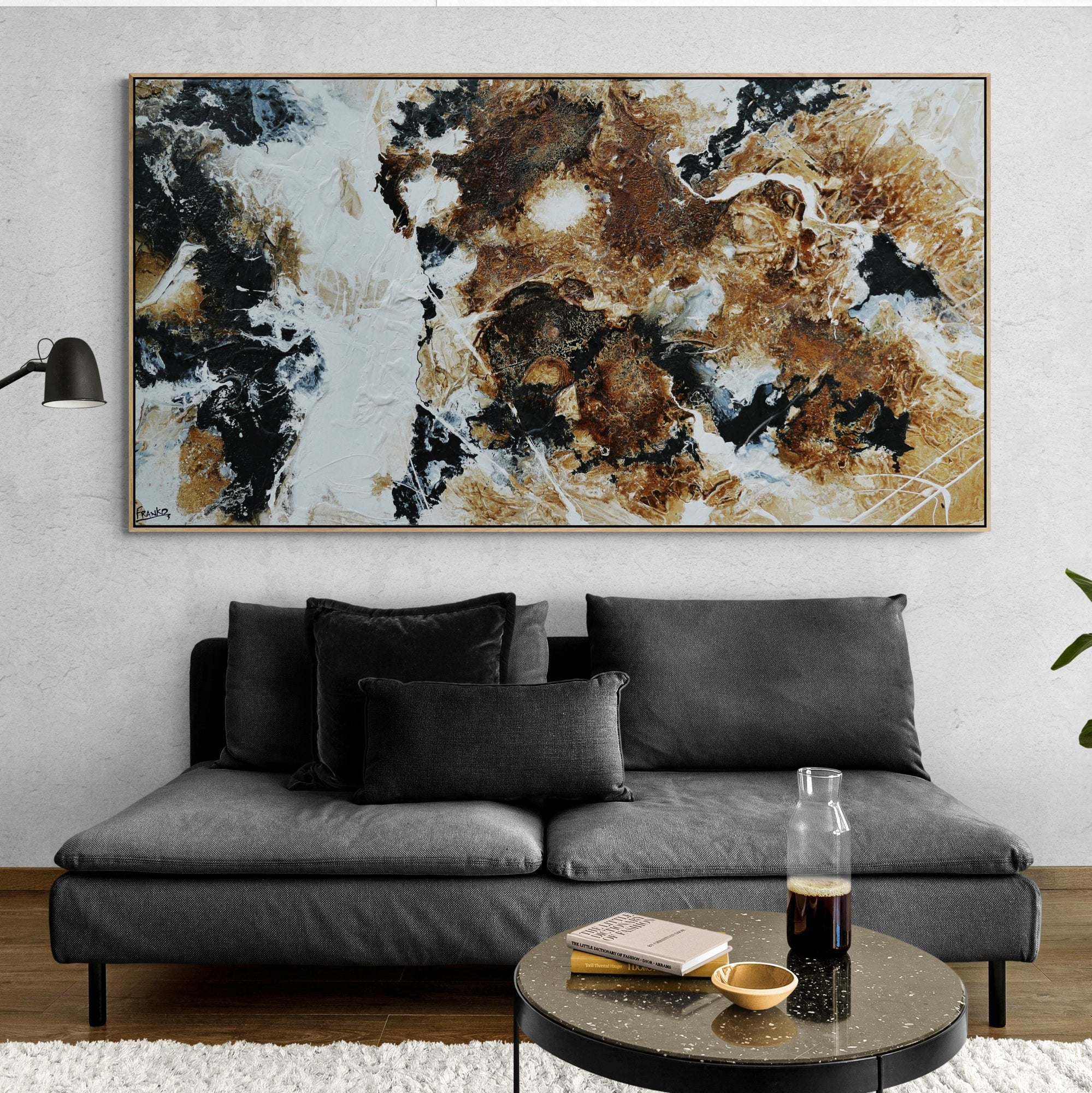 Atmospheric 190cm x 100cm Textured Abstract Painting (SOLD)-Abstract-[Franko_Artist]-[Australian_artist]-[Gold_Coast]-[Brisbane]-[modern]-[contemporary]-[original]-[Large_artwork]-[The_Block]-[Dream_Homes]-[ideas]-[Grand_Designs]-[Art_Lover]-Franklin Art Studio