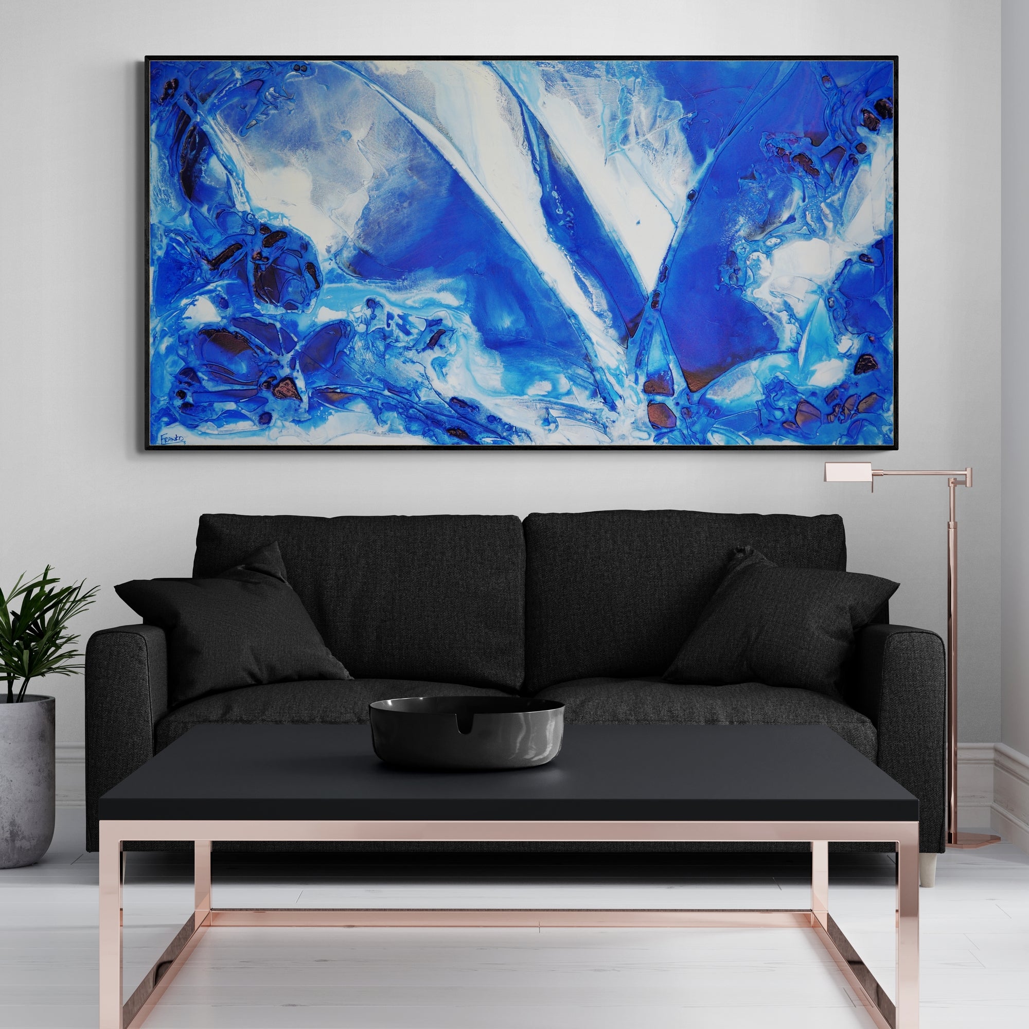 Blue Bay 190cm x 100cm Textured Abstract Painting (SOLD)-Abstract-[Franko_Artist]-[Australian_artist]-[Gold_Coast]-[Brisbane]-[modern]-[contemporary]-[original]-[Large_artwork]-[The_Block]-[Dream_Homes]-[ideas]-[Grand_Designs]-[Art_Lover]-Franklin Art Studio