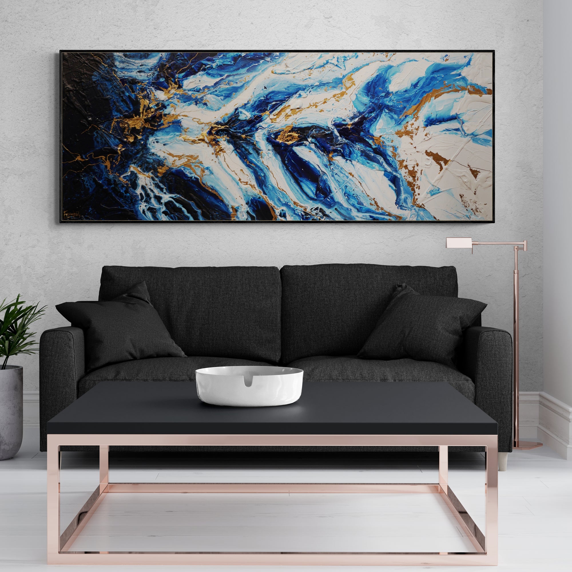 Admiral Sass 200cm x 80cm Textured Abstract Painting (SOLD)-Abstract-[Franko_Artist]-[The_Block]-[Dream_Homes]-[ideas]-[Grand_Designs]-[Art_Lover]-Franklin Art Studio