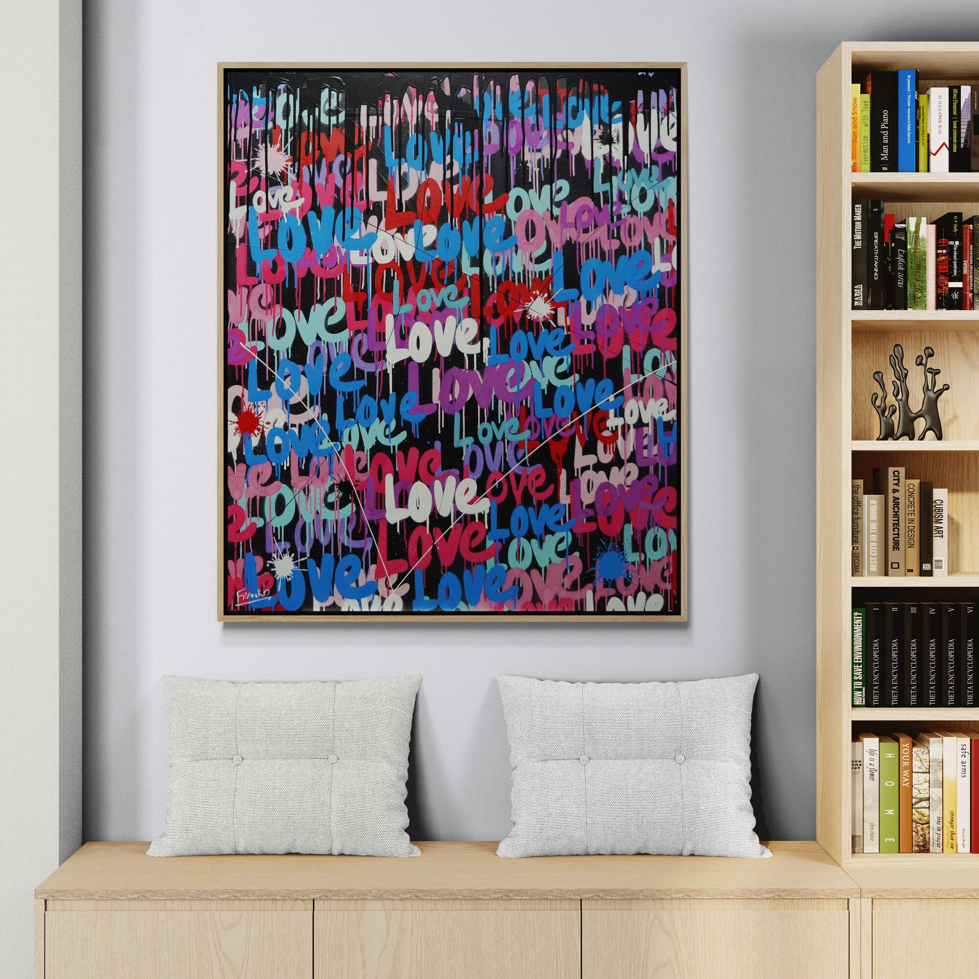Lovescape 100cm x 120cm Textured Urban Pop Art Painting