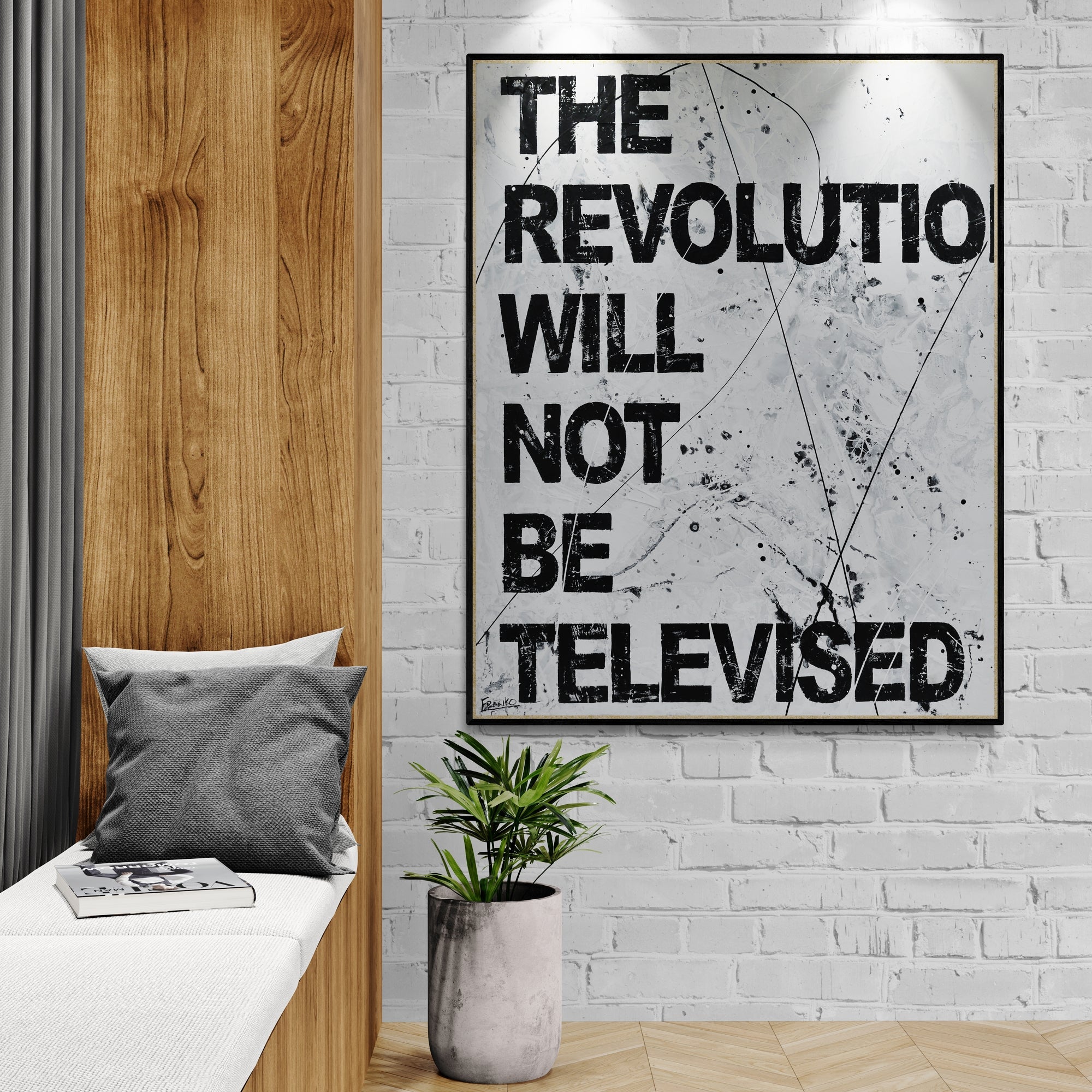 The Revo 100cm x 140cm Textured Urban Pop Art Painting (SOLD)-Urban Pop Art-[Franko_Artist]-[The_Block]-[Dream_Homes]-[ideas]-[Grand_Designs]-[Art_Lover]-Franklin Art Studio