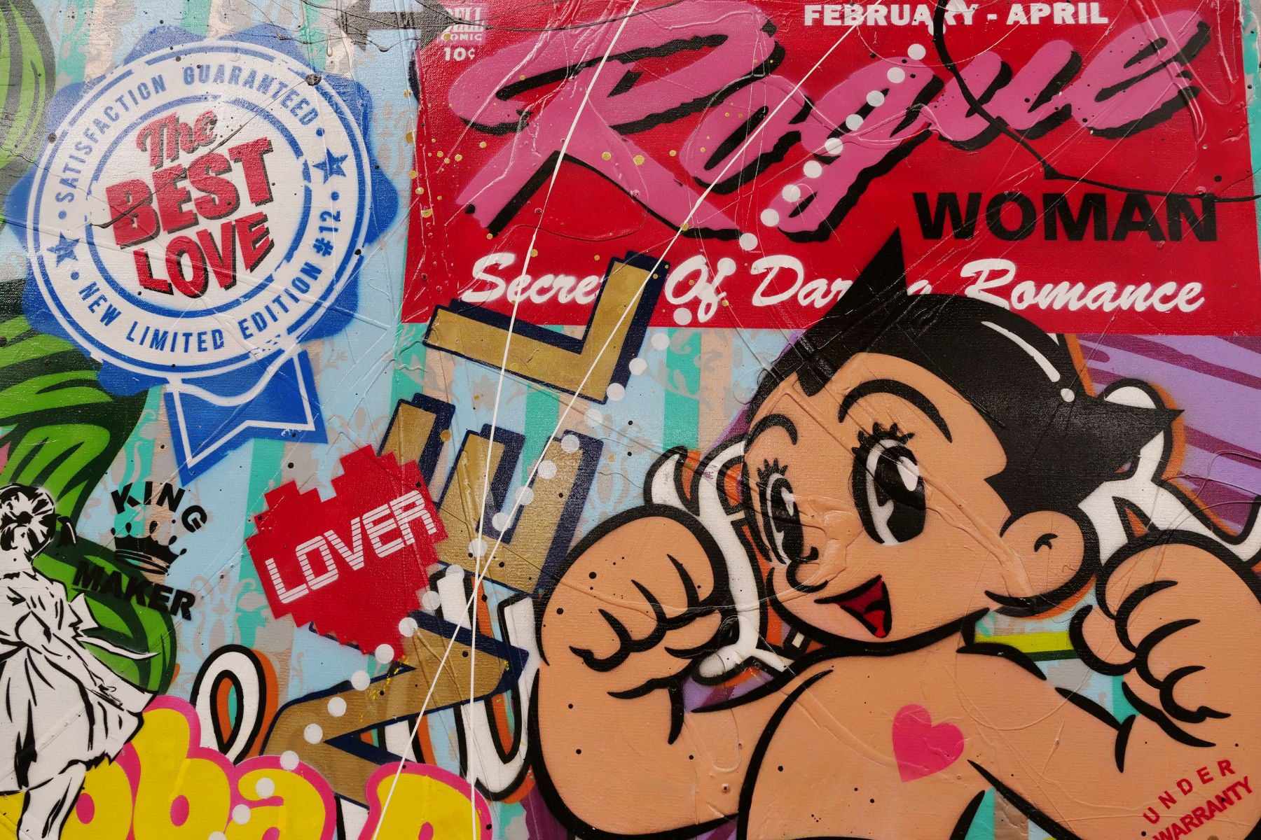 Be Your Own Hero - Rosie 250cm x 150cm Rosie The Riveter Textured Urban Pop Art Painting (SOLD)-Urban Pop Art-Franko-[Franko]-[Australia_Art]-[Art_Lovers_Australia]-Franklin Art Studio