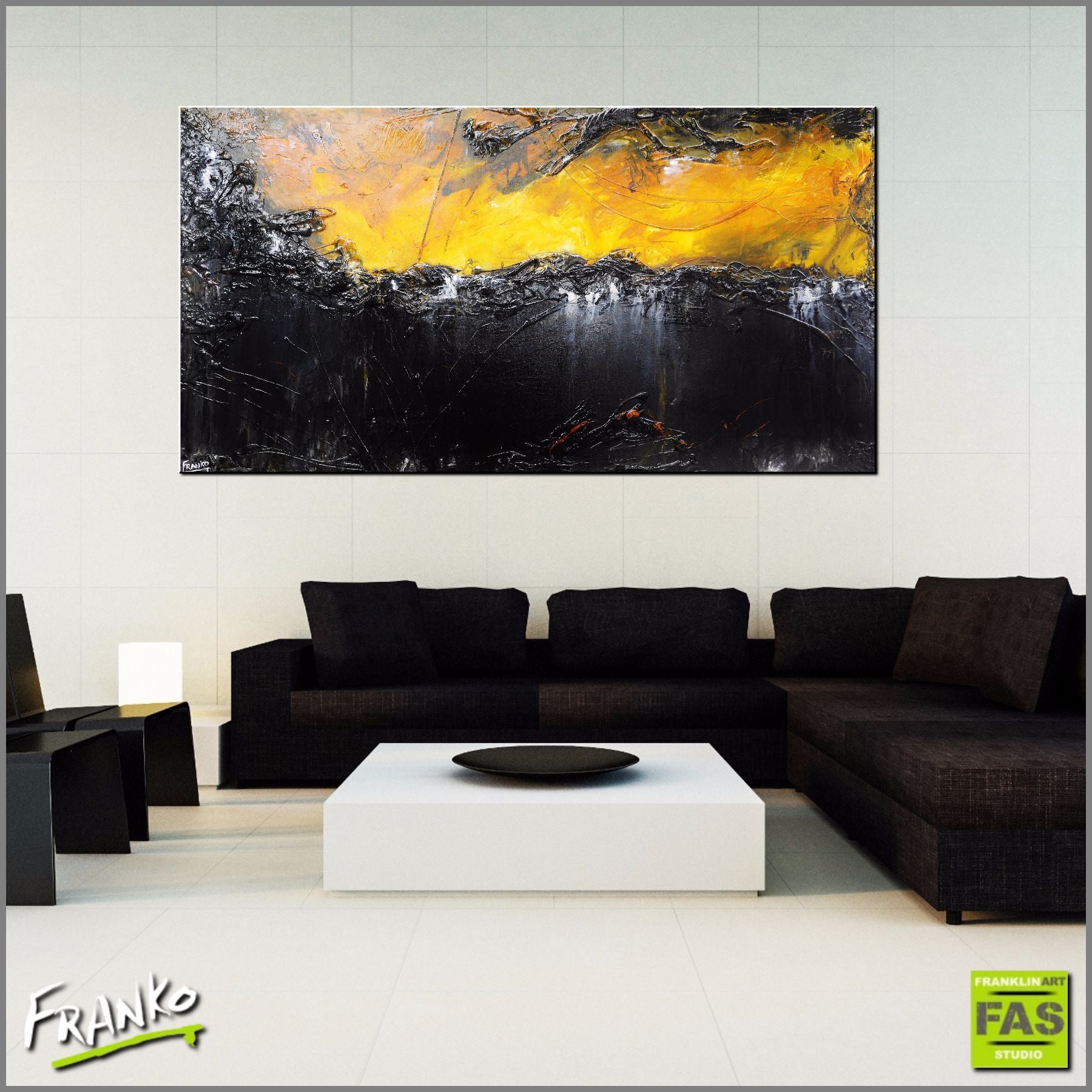 update alt-text with template Burnt Horizon 190cm x 100cm Orange Black Abstract Painting-abstract-[Franko_Artist]-[Australian_artist]-[Gold_Coast]-[Brisbane]-[modern]-[contemporary]-[original]-[Large_artwork]-Franklin Art Studio