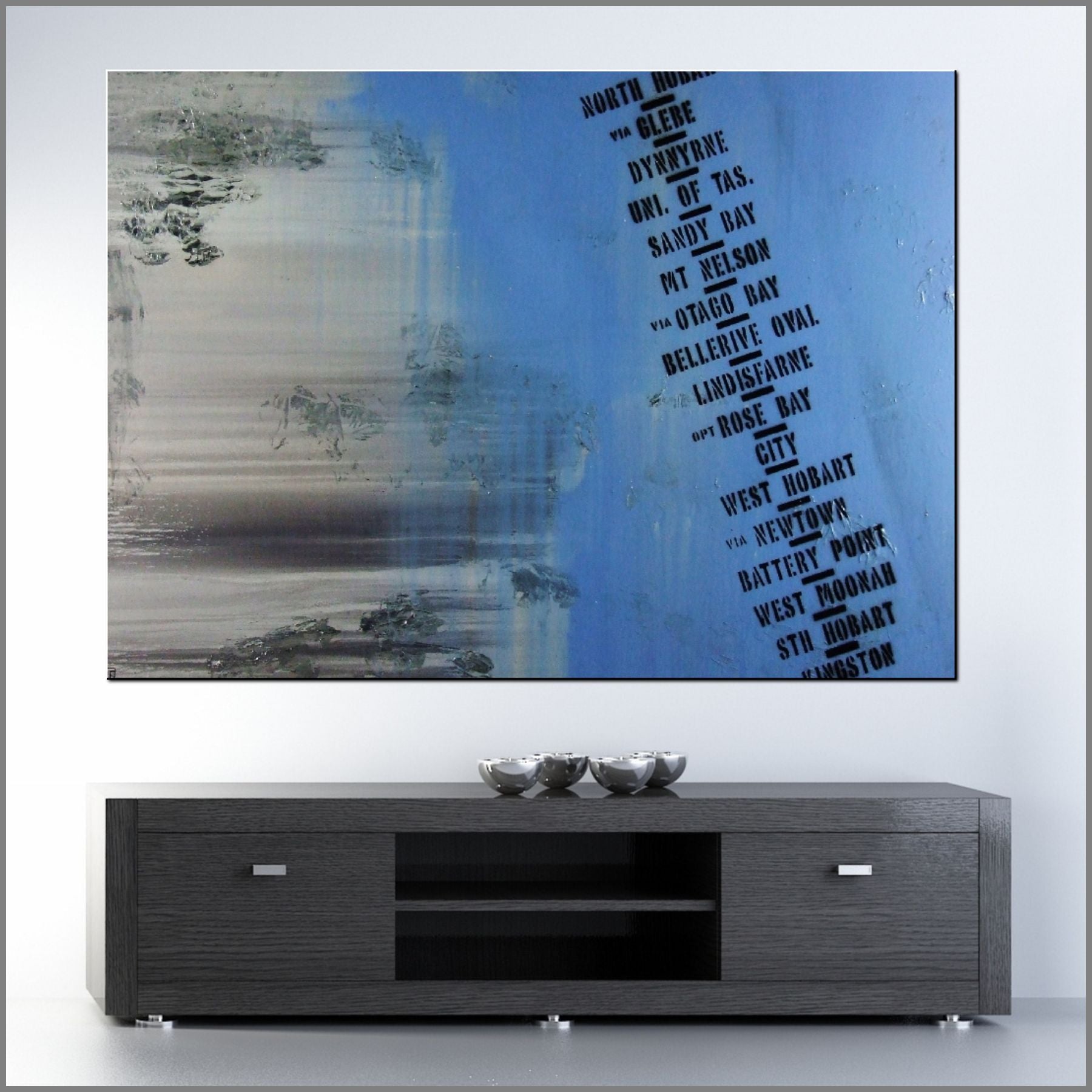 update alt-text with template Next Stop Hobart 140cm x 100cm Hobart Blue Urban Pop Art Painting (SOLD)-urban pop-[Franko_Artist]-[Australian_artist]-[Gold_Coast]-[Brisbane]-[modern]-[contemporary]-[original]-[Large_artwork]-Franklin Art Studio