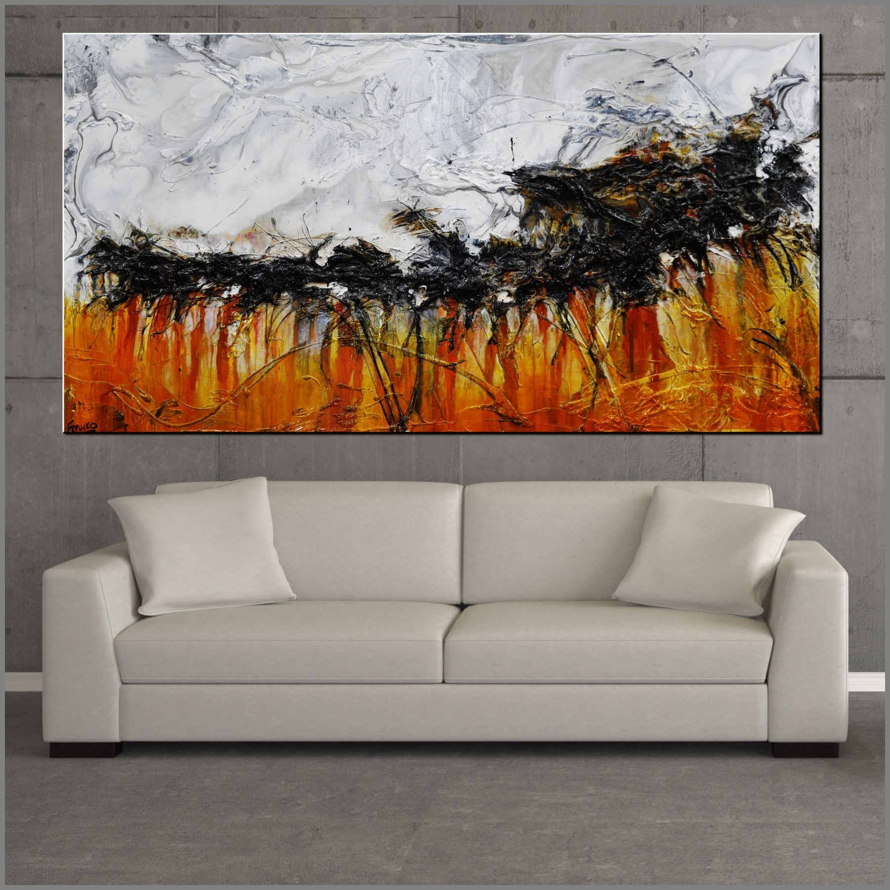 update alt-text with template Our Rusted Outback 190cm x 100cm Grey Sienna Textured Abstract Painting-Abstract-[Franko_Artist]-[Australian_artist]-[Gold_Coast]-[Brisbane]-[modern]-[contemporary]-[original]-[Large_artwork]-Franklin Art Studio