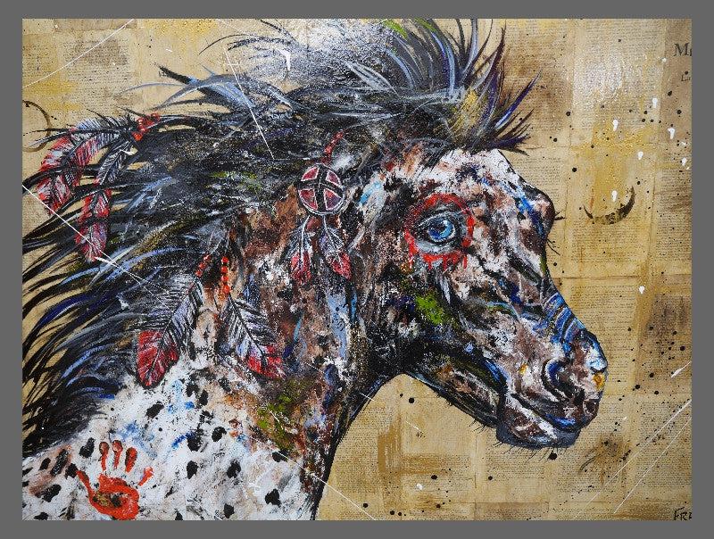 Be Inspired! Book Club Indian Appaloosa Horse (SOLD)-book club-[Franko_Artist]-[The_Block]-[Dream_Homes]-[ideas]-[Grand_Designs]-[Art_Lover]-Franklin Art Studio