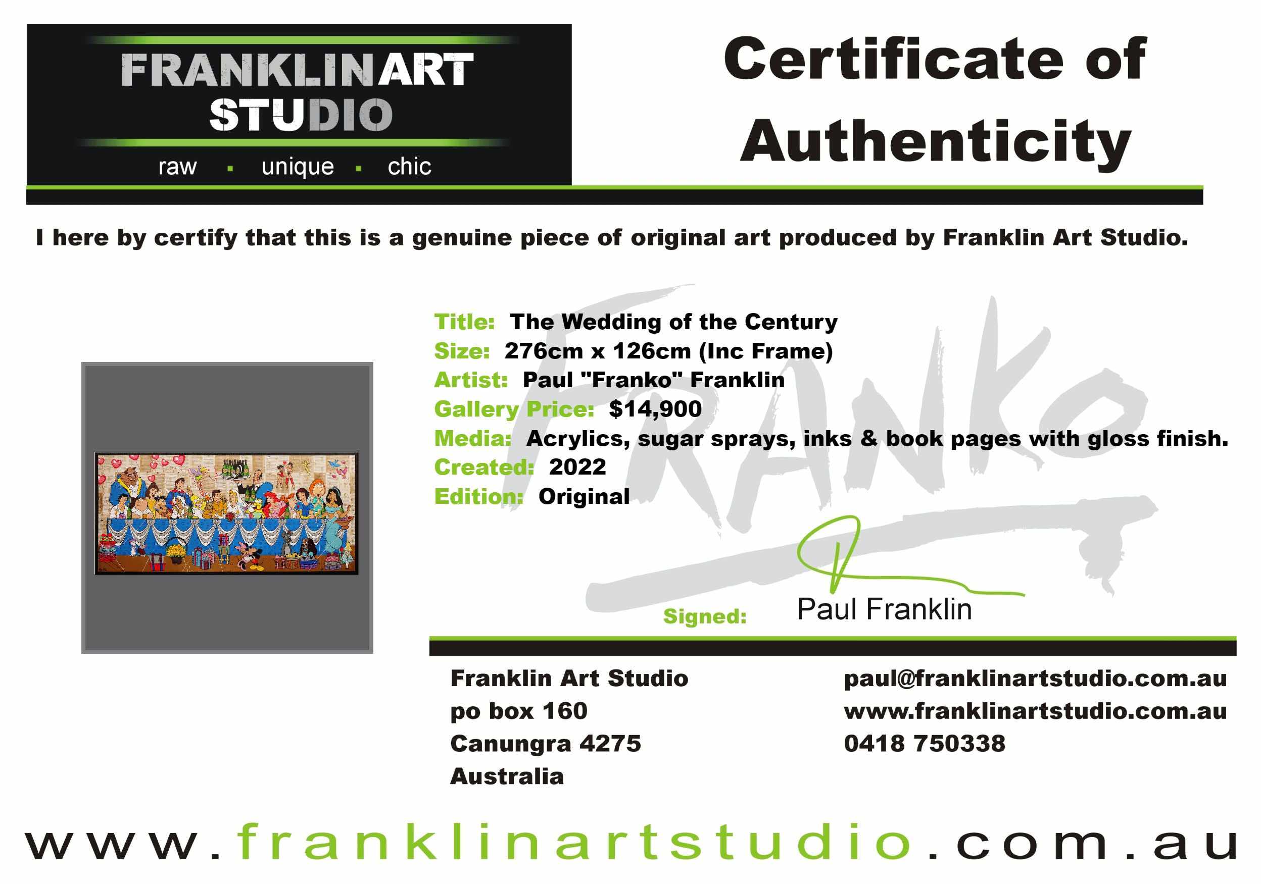 The Wedding of the Century 270cm x 120cm Cinderella Wedding Urban Pop Book Club Painting-book club-[Franko]-[Artist]-[Australia]-[Painting]-Franklin Art Studio