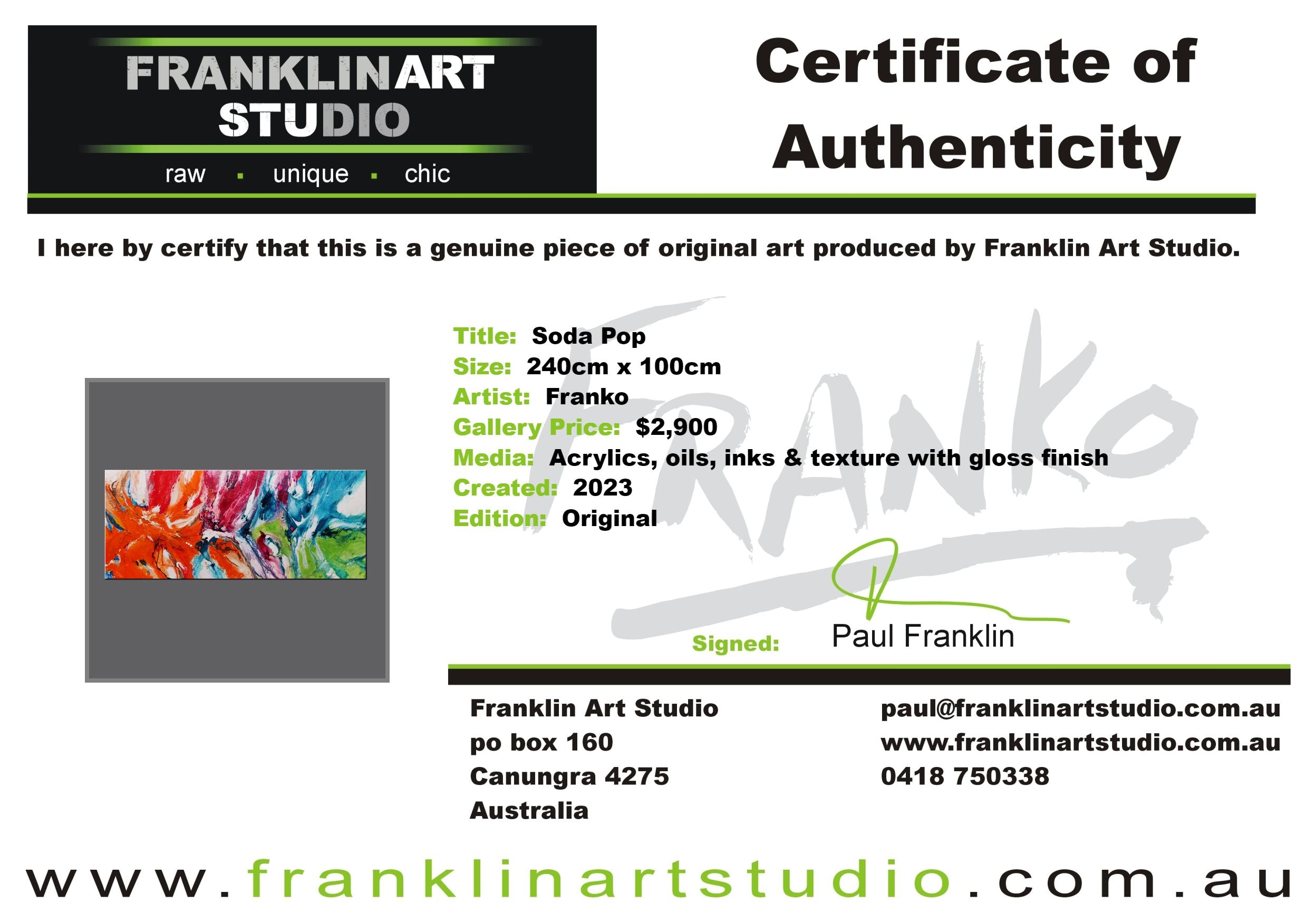 Soda Pop 240cm x 100cm Colourful Textured Abstract Painting-Abstract-[Franko]-[Artist]-[Australia]-[Painting]-Franklin Art Studio