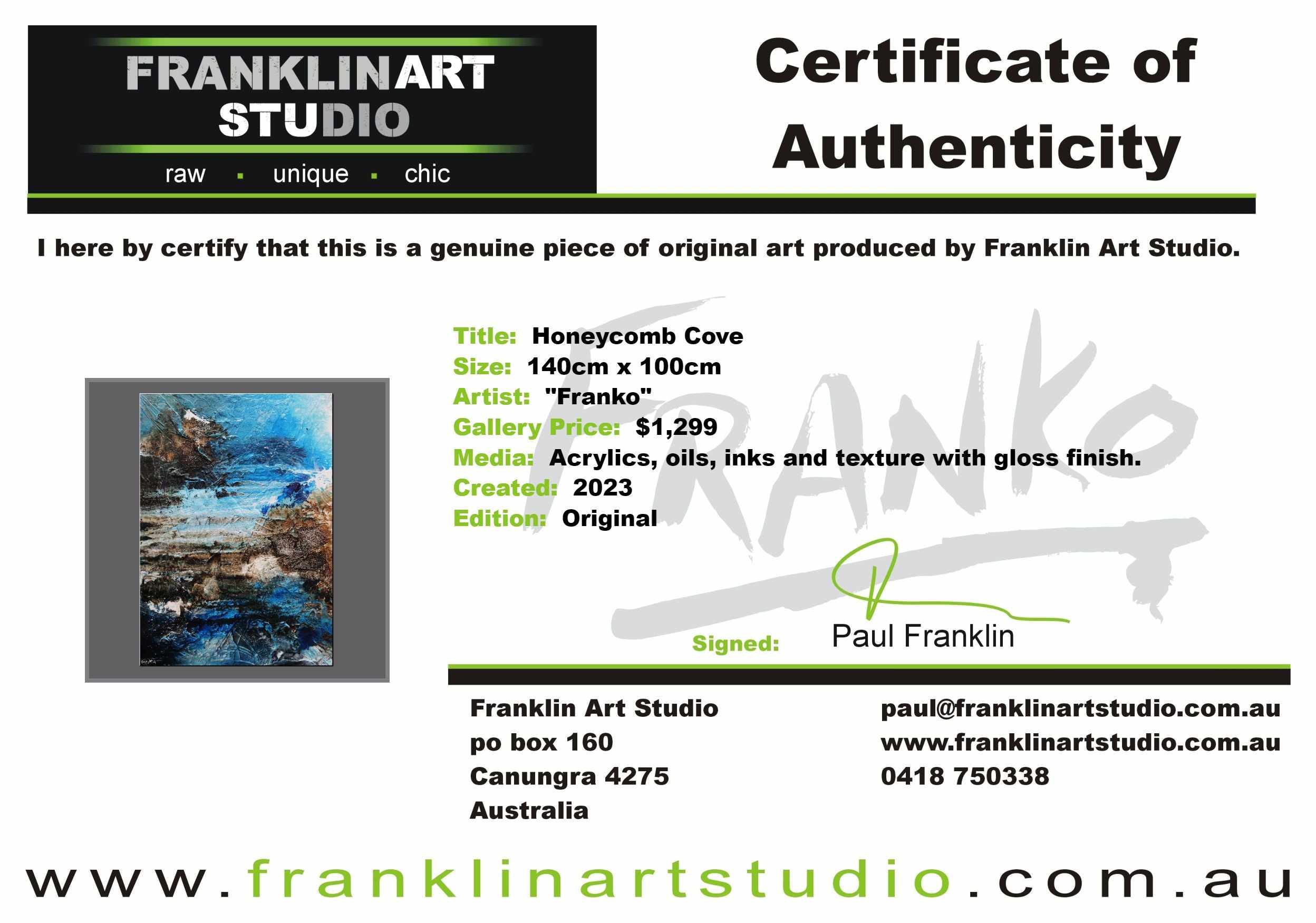 Honeycomb Cove 140cm x 100cm Blue Textured Abstract Painting (SOLD)-Abstract-[Franko]-[Artist]-[Australia]-[Painting]-Franklin Art Studio