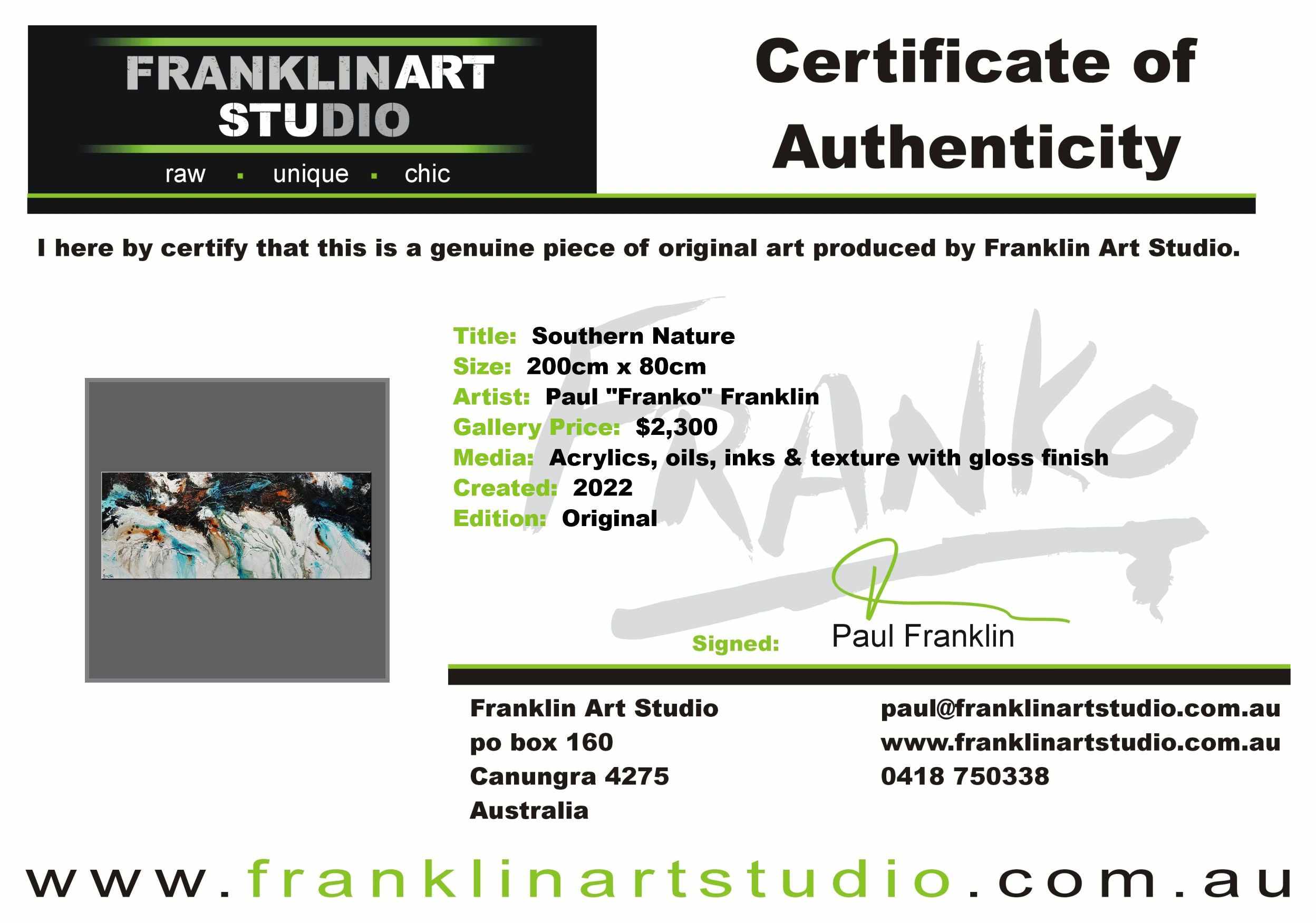Southern Nature 200cm x 80cm Teal Black White Textured Abstract Painting-Abstract-[Franko]-[Artist]-[Australia]-[Painting]-Franklin Art Studio