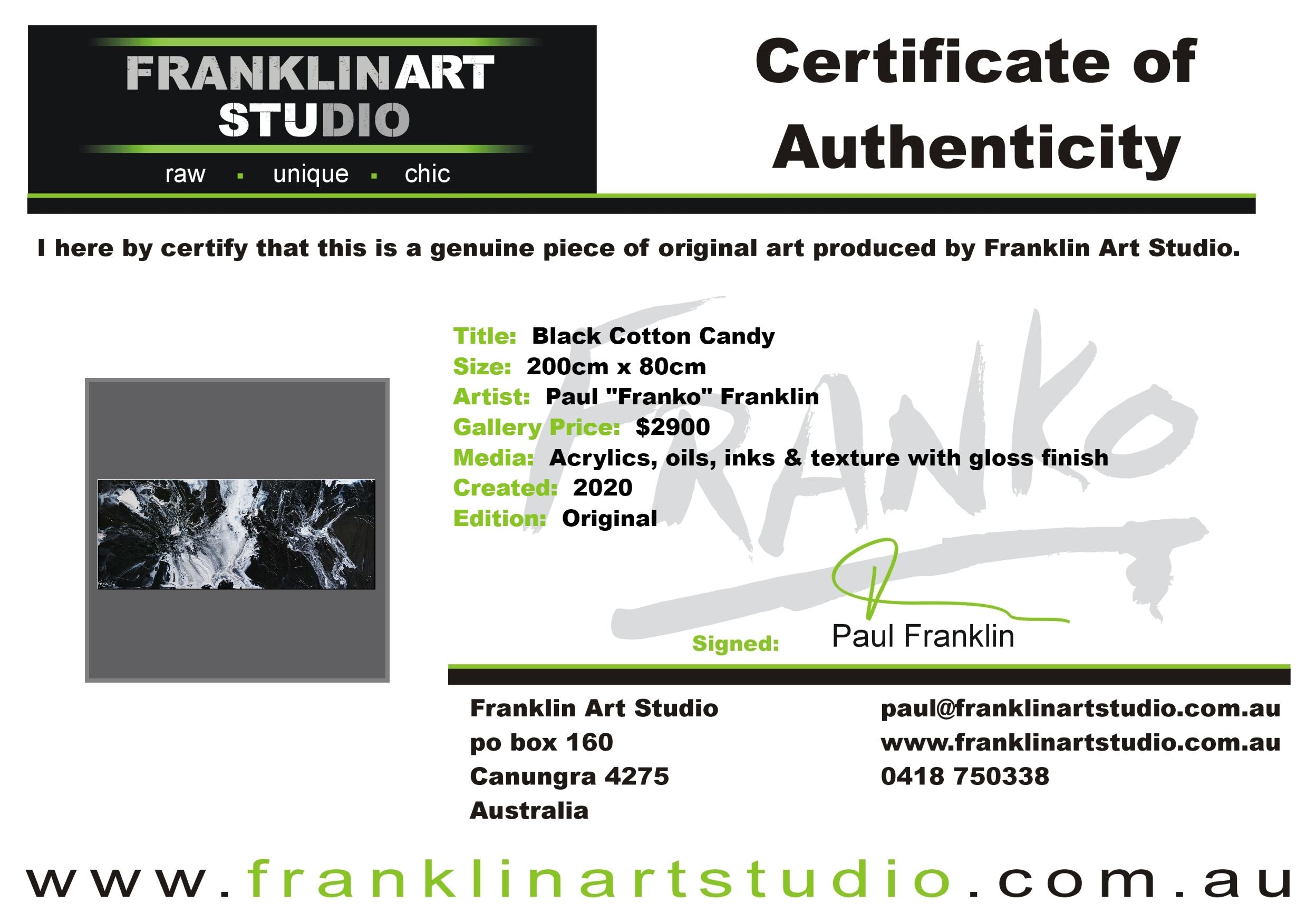 Black Cotton Candy 200cm x 80cm Black White Textured Abstract Painting (SOLD)-Abstract-[Franko_Artist]-[The_Block]-[Dream_Homes]-[ideas]-[Grand_Designs]-[Art_Lover]-Franklin Art Studio