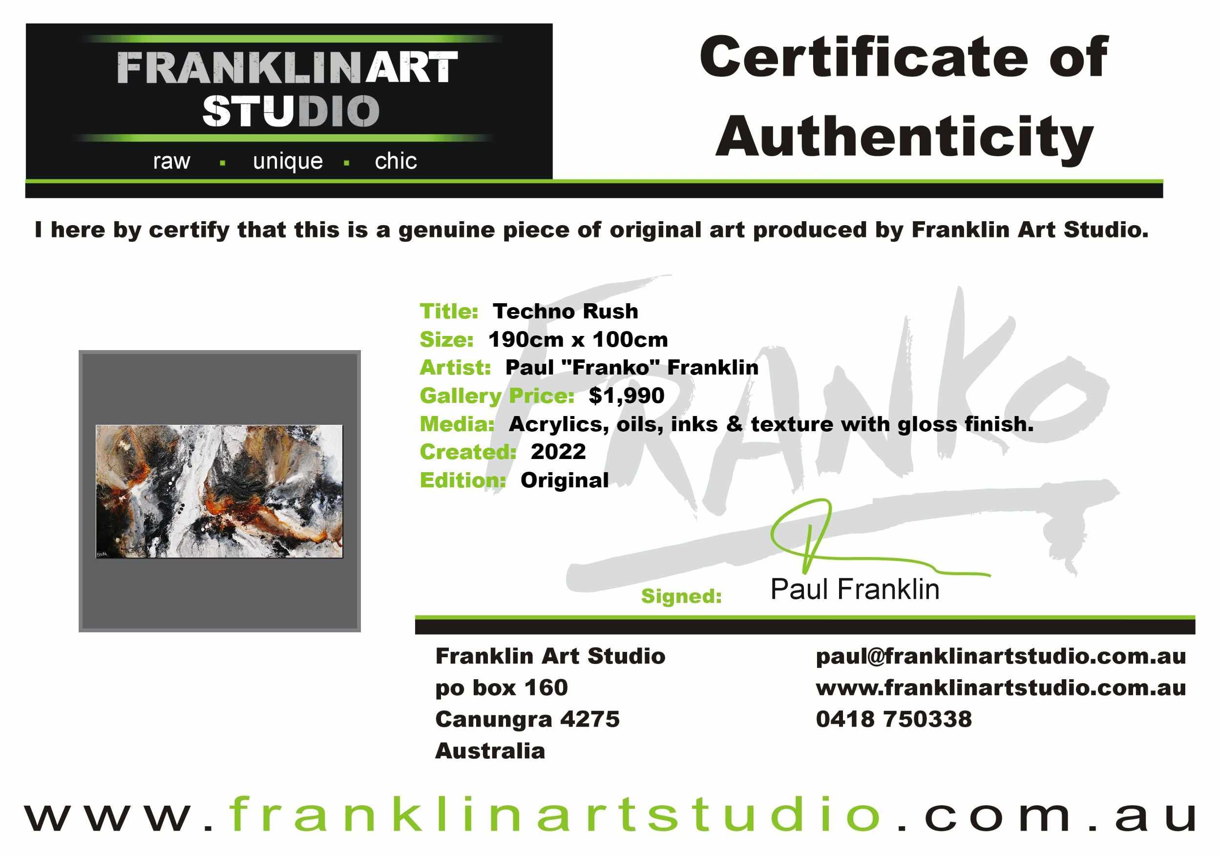 Techno Rush 190cm x 100cm Black Rust Textured Abstract Painting (SOLD)-Abstract-[Franko]-[Artist]-[Australia]-[Painting]-Franklin Art Studio