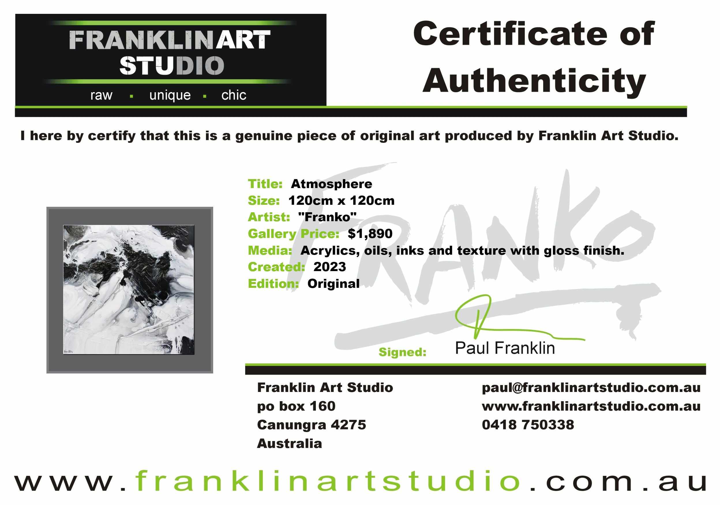 Atmosphere 120cm x 120cm Black White Textured Abstract Painting-Abstract-[Franko]-[Artist]-[Australia]-[Painting]-Franklin Art Studio