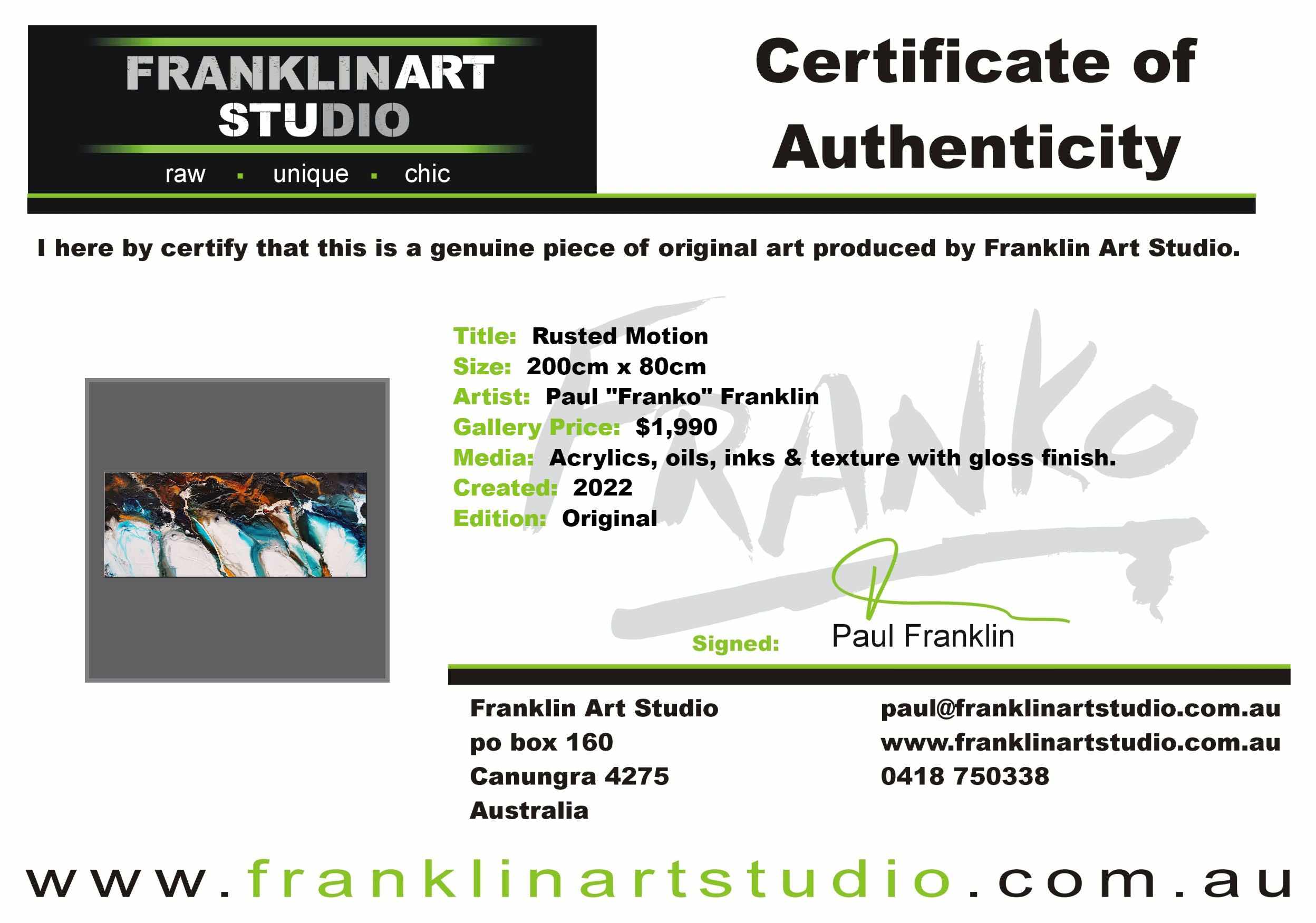 Rusted Motion 200cm x 80cm White Black Teal Textured Abstract Painting (SOLD)-Abstract-[Franko]-[Artist]-[Australia]-[Painting]-Franklin Art Studio