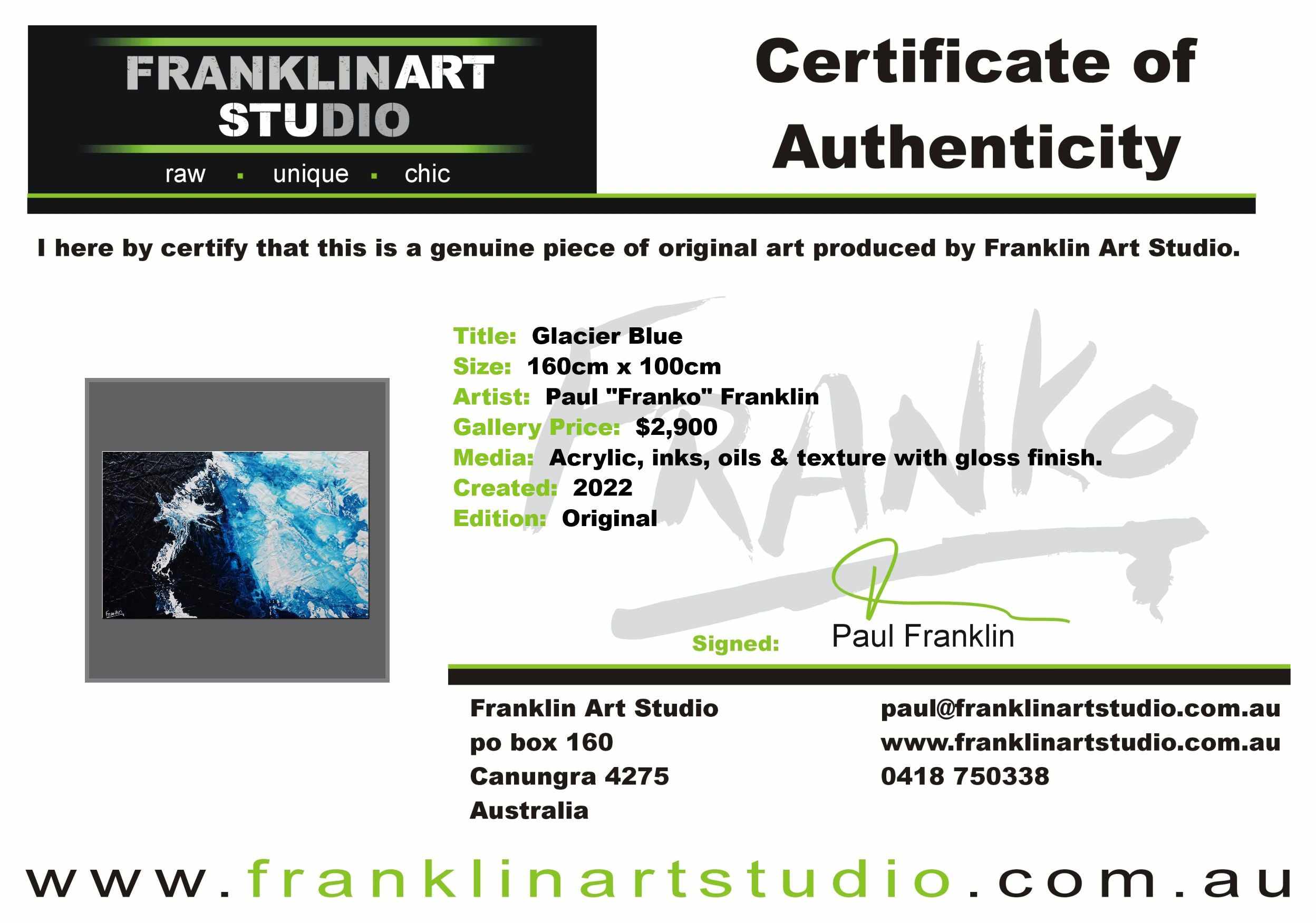 Glacier Blue 160cm x 100cm Blue Textured Abstract Painting-Abstract-[Franko]-[Artist]-[Australia]-[Painting]-Franklin Art Studio
