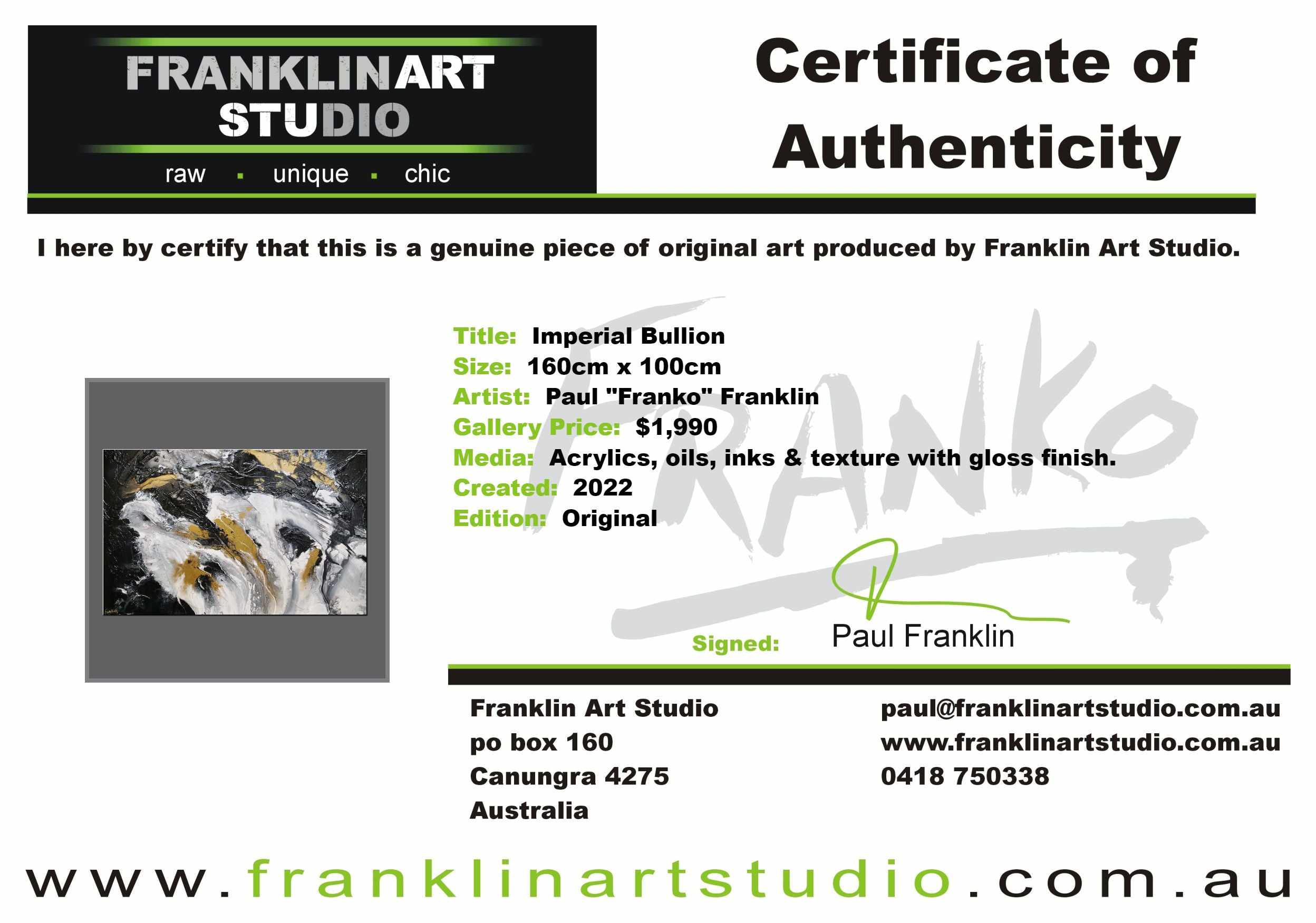 Imperial Bullion 160cm x 100cm Gold White Black Textured Abstract Painting (SOLD)-Abstract-[Franko]-[Artist]-[Australia]-[Painting]-Franklin Art Studio