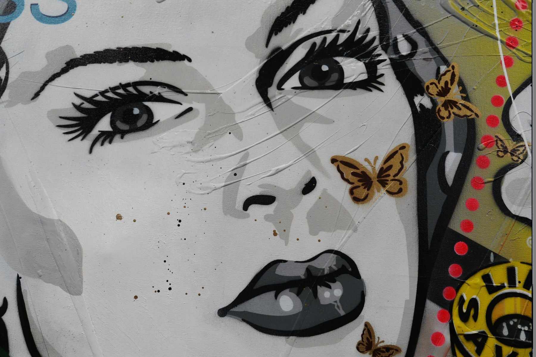 Hero Rosie 270cm x 120cm Rosie The Riveter Textured Urban Pop Art Painting (SOLD)-urban pop-Franko-[Franko]-[Australia_Art]-[Art_Lovers_Australia]-Franklin Art Studio