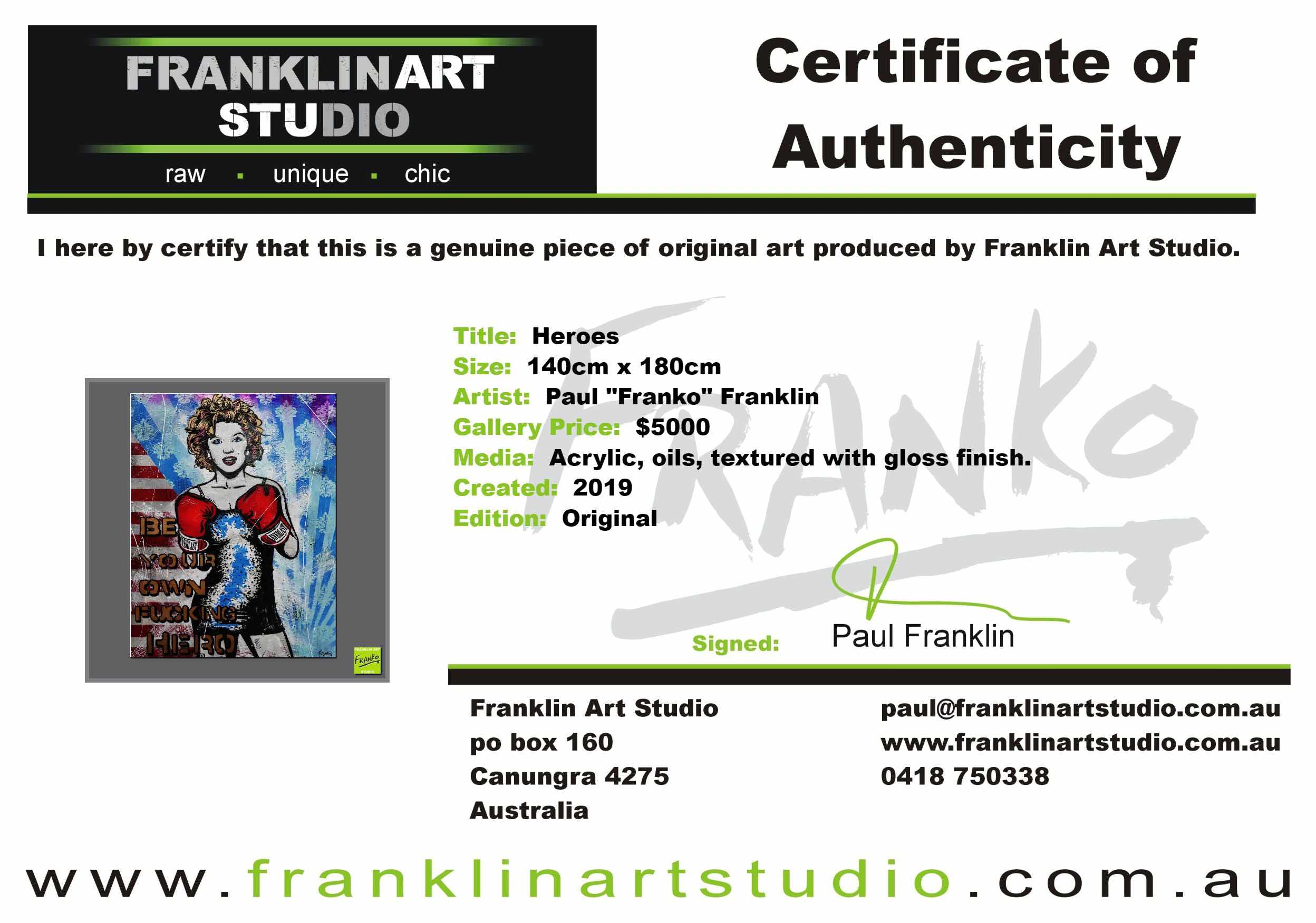 Heroes 140cm x 180cm Marilyn Monroe Boxing Textured Urban Pop Art Painting (SOLD)-urban pop-[Franko_Artist]-[The_Block]-[Dream_Homes]-[ideas]- [Grand_Designs]-Franklin Art Studio