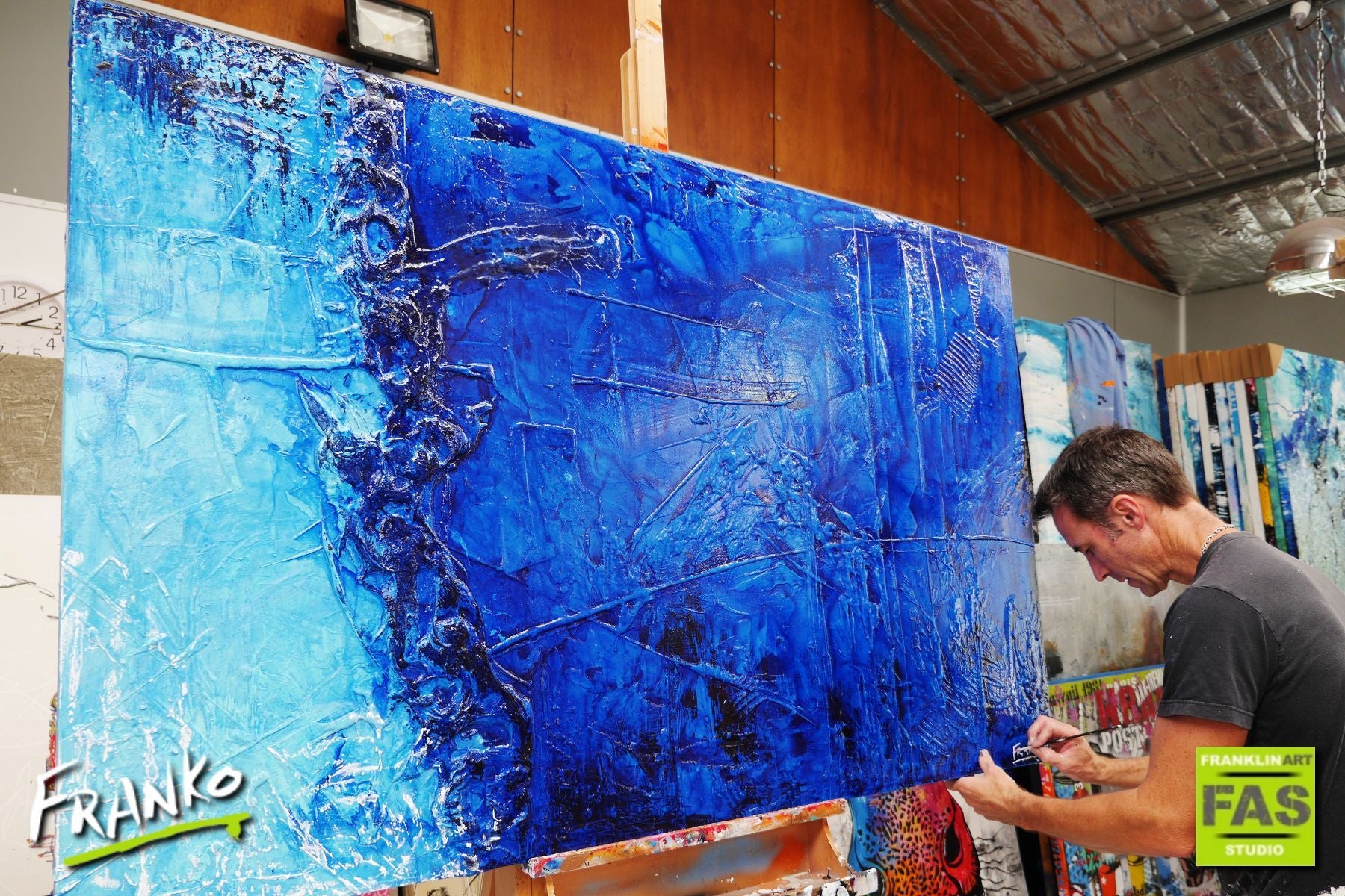 Light And Blue 160cm x 100cm Blue Abstract Painting-Abstract-[Franko_Artist]-[The_Block]-[Dream_Homes]-[ideas]- [Grand_Designs]-Franklin Art Studio