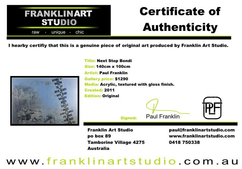 Next Stop Bondi 140cm x 100cm Bondi Blue Pop Art Painting-urban pop-[Franko_Artist]-[The_Block]-[Dream_Homes]-[ideas]- [Grand_Designs]-Franklin Art Studio