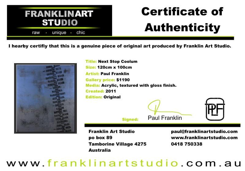 Next Stop Coolum 120cm x 100cm Sunshine Coast Blue Pop Art Painting (SOLD)-urban pop-[Franko_Artist]-[The_Block]-[Dream_Homes]-[ideas]- [Grand_Designs]-Franklin Art Studio