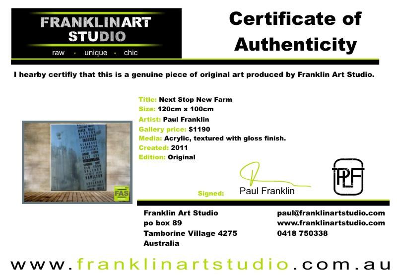 Next Stop New Farm 120cm x 100cm New Farm Blue Pop Art Painting-urban pop-[Franko_Artist]-[The_Block]-[Dream_Homes]-[ideas]- [Grand_Designs]-Franklin Art Studio