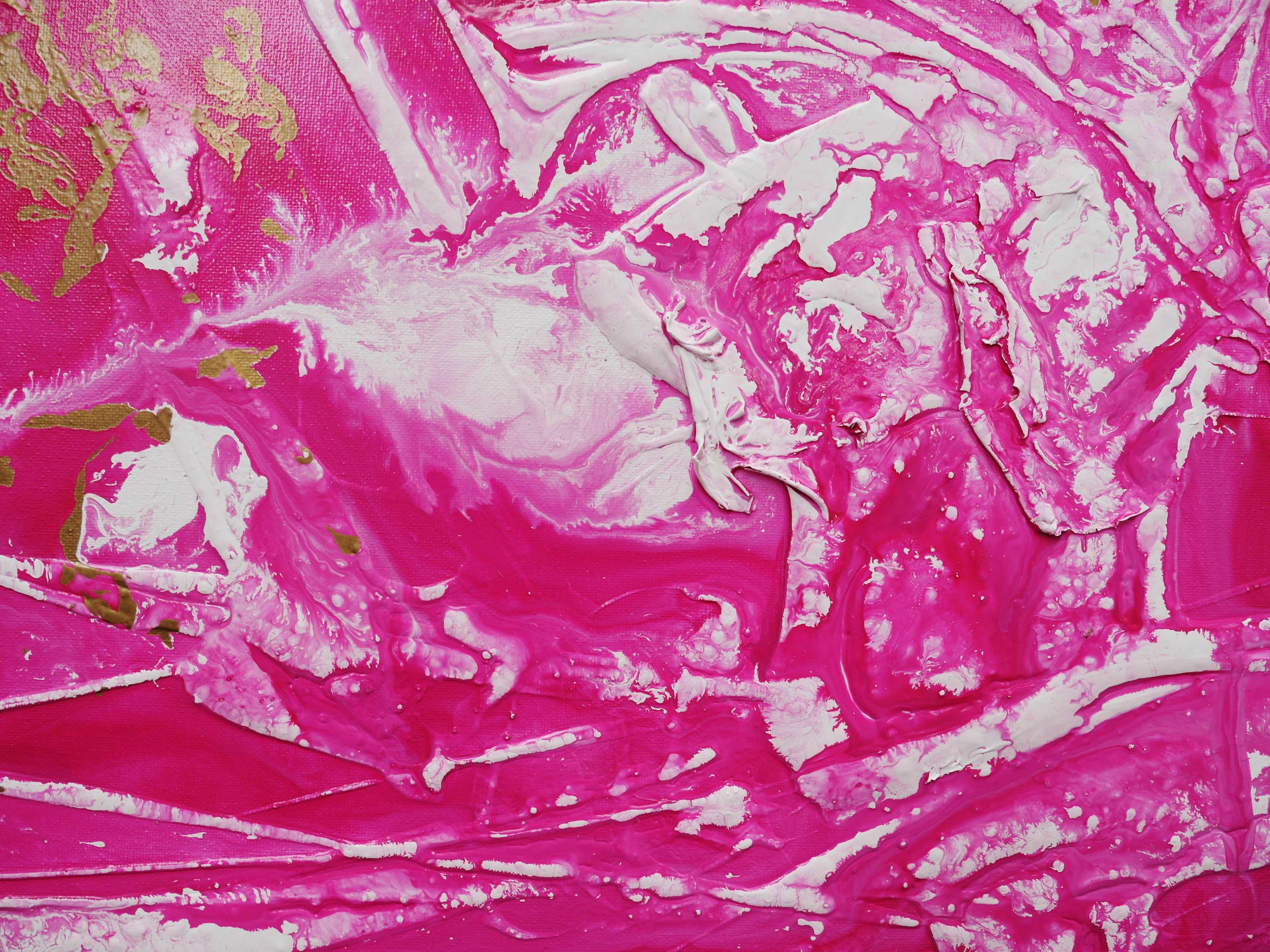 Pink Wild Thing 200cm x 80cm Pink Gold Abstract Painting (SOLD)