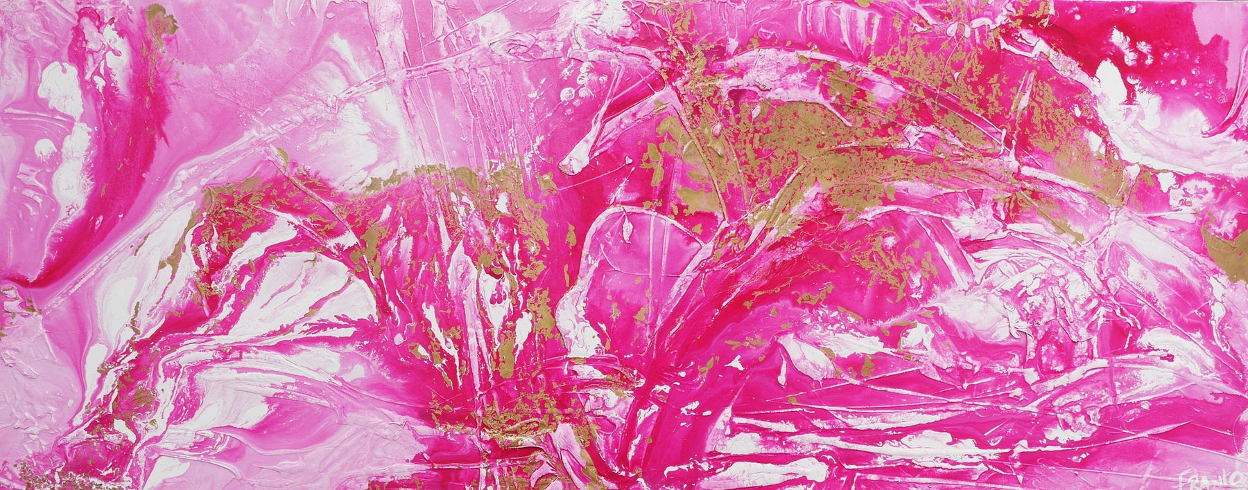 Pink Wild Thing 200cm x 80cm Pink Gold Abstract Painting (SOLD)-abstract-[Franko_Artist]-[Australian_artist]-[Gold_Coast]-[Brisbane]-[modern]-[contemporary]-[original]-[Large_artwork]-Franklin Art Studio