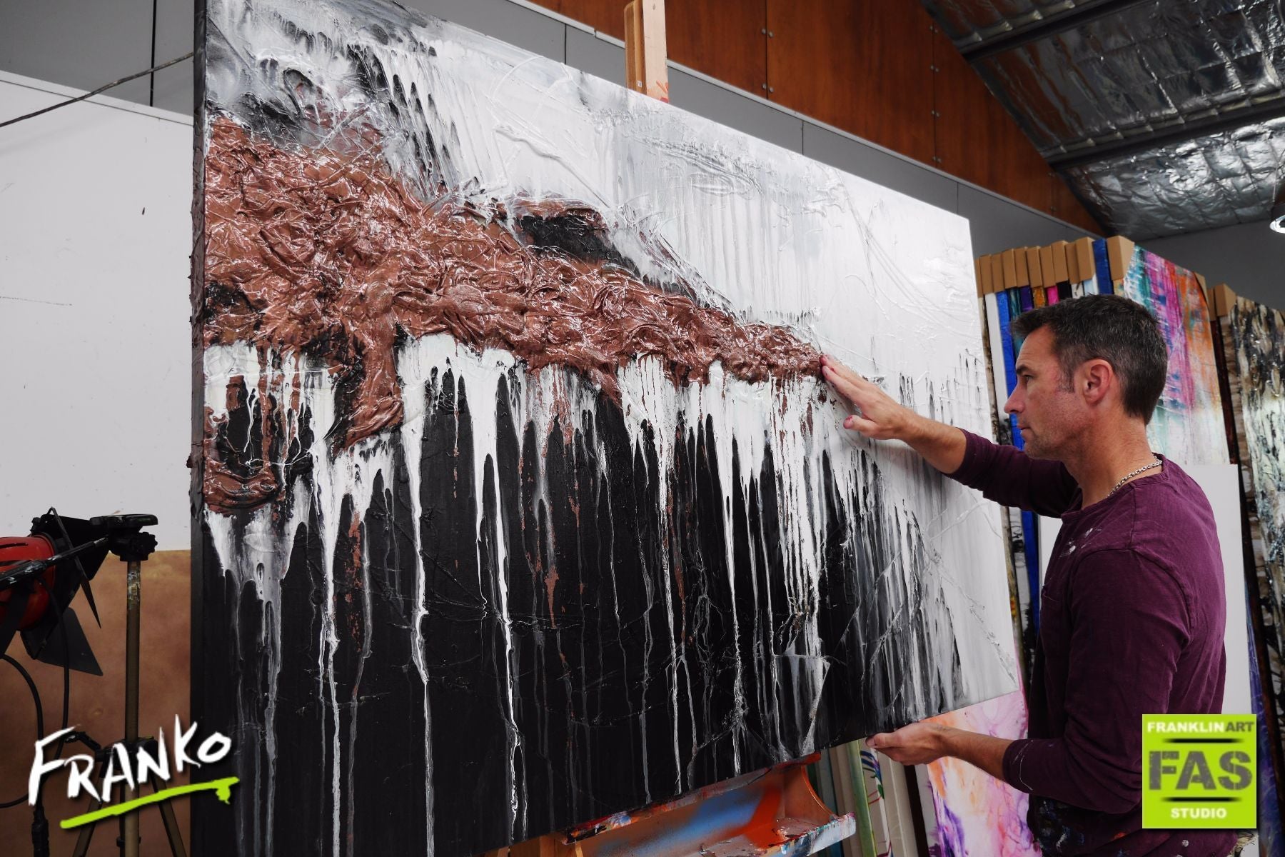 Real Copper 160cm x 100cm Copper White Abstract Painting-abstract-[Franko_Artist]-[The_Block]-[Dream_Homes]-[ideas]- [Grand_Designs]-Franklin Art Studio