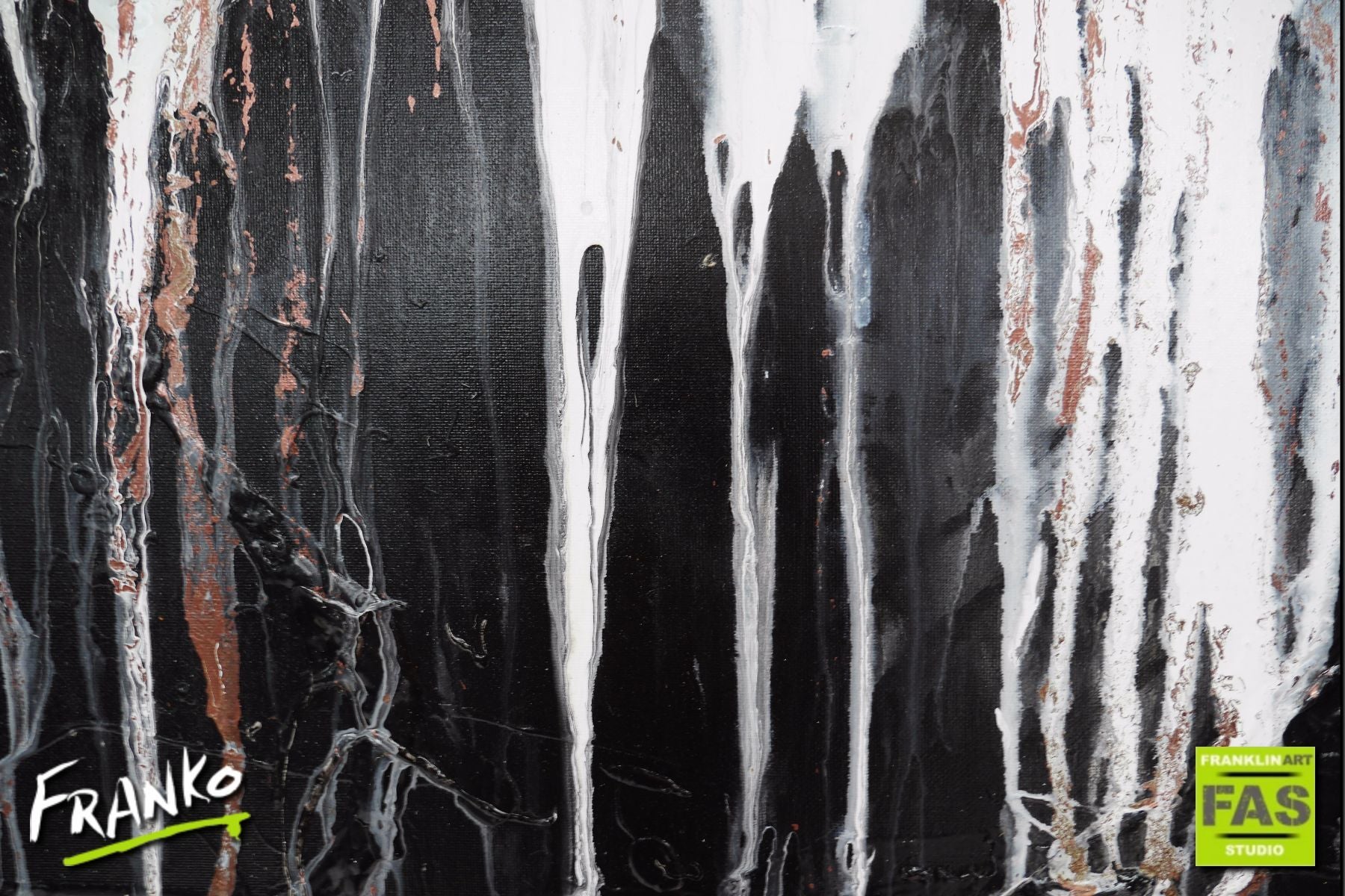 Real Copper 160cm x 100cm Copper White Abstract Painting