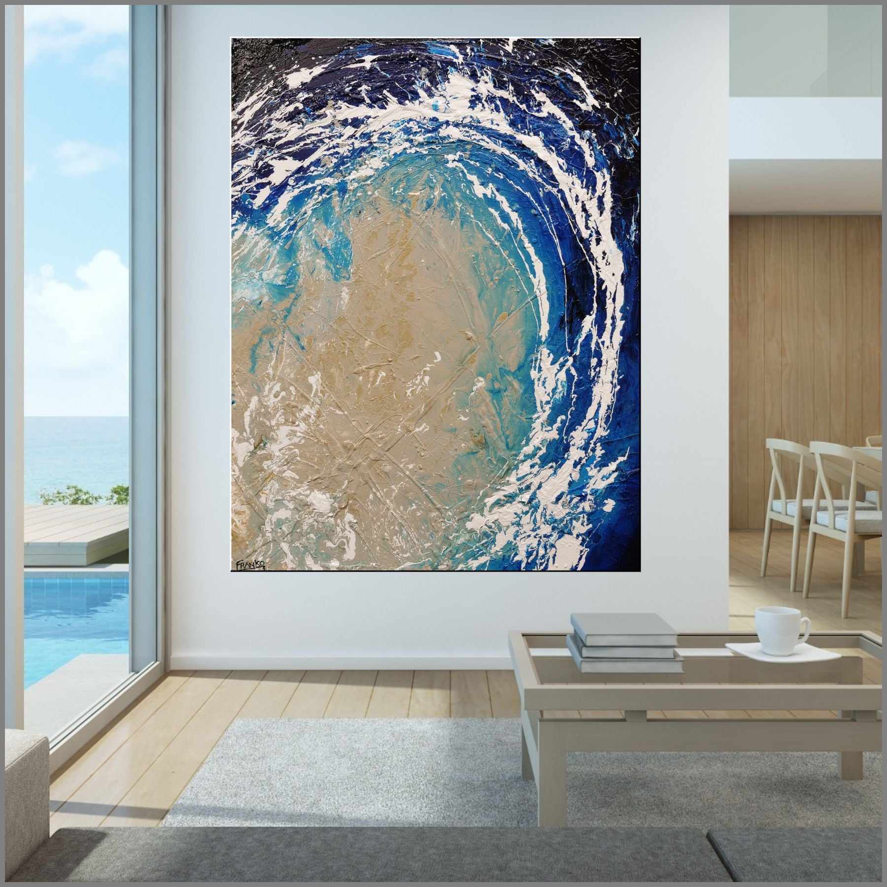 Sapphire Reef 140cm x 180cm Cream Blue Textured Abstract Painting (SOLD)-Abstract-[Franko_Artist]-[Australian_artist]-[Gold_Coast]-[Brisbane]-[modern]-[contemporary]-[original]-[Large_artwork]-[The_Block]-[Dream_Homes]-[ideas]-[Grand_Designs]-[Art_Lover]-Franklin Art Studio