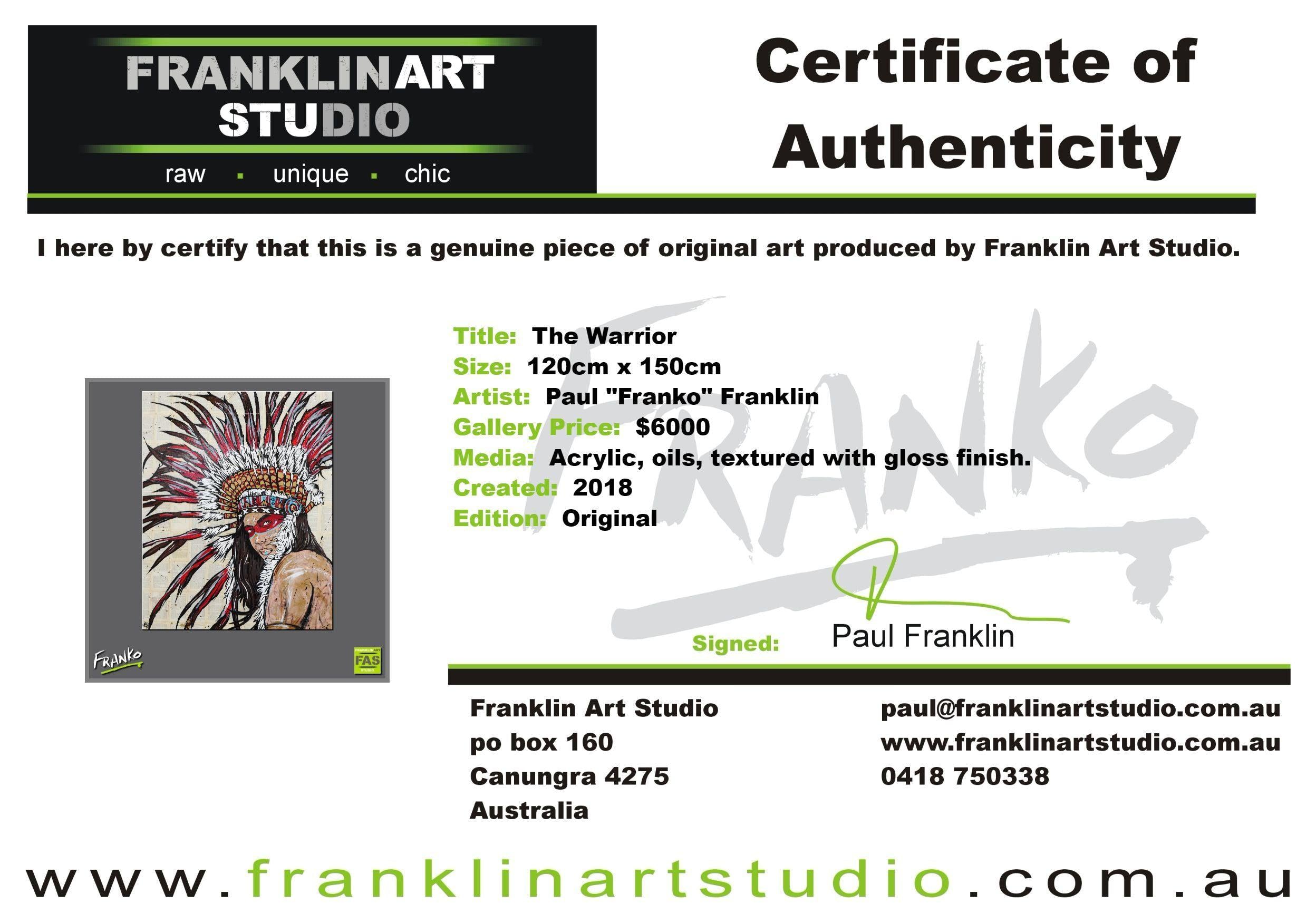 The Warrior 120cm x 150cm Indian Chief Vintage Book Pop art Painting (SOLD)-Abstract-[Franko_Artist]-[The_Block]-[Dream_Homes]-[ideas]-[Grand_Designs]-[Art_Lover]-Franklin Art Studio